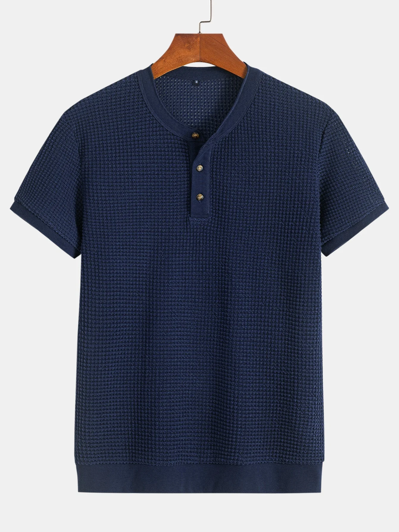 Eduardo® | Henley Neck Textured Ribbed Hem T-Shirt - Image 8