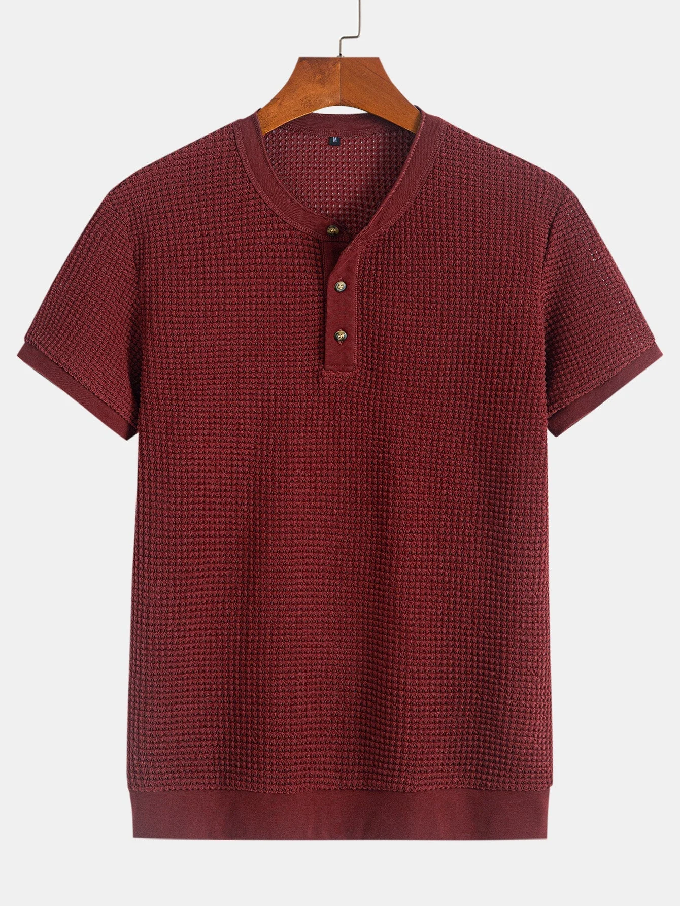 Eduardo® | Henley Neck Textured Ribbed Hem T-Shirt - Image 9