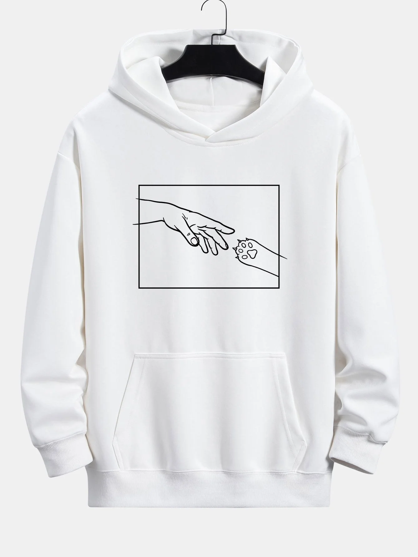Edward | Hand And Cat Paw Print Relax Fit Hoodie - Image 2