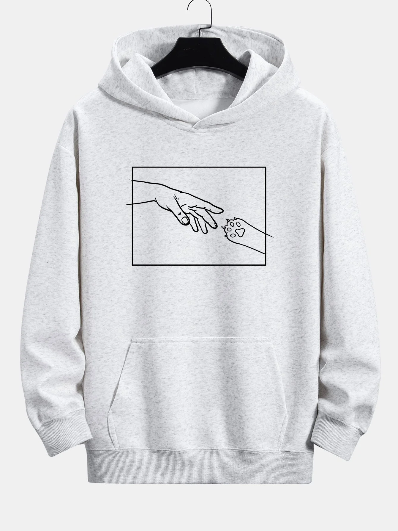 Edward | Hand And Cat Paw Print Relax Fit Hoodie - Image 4