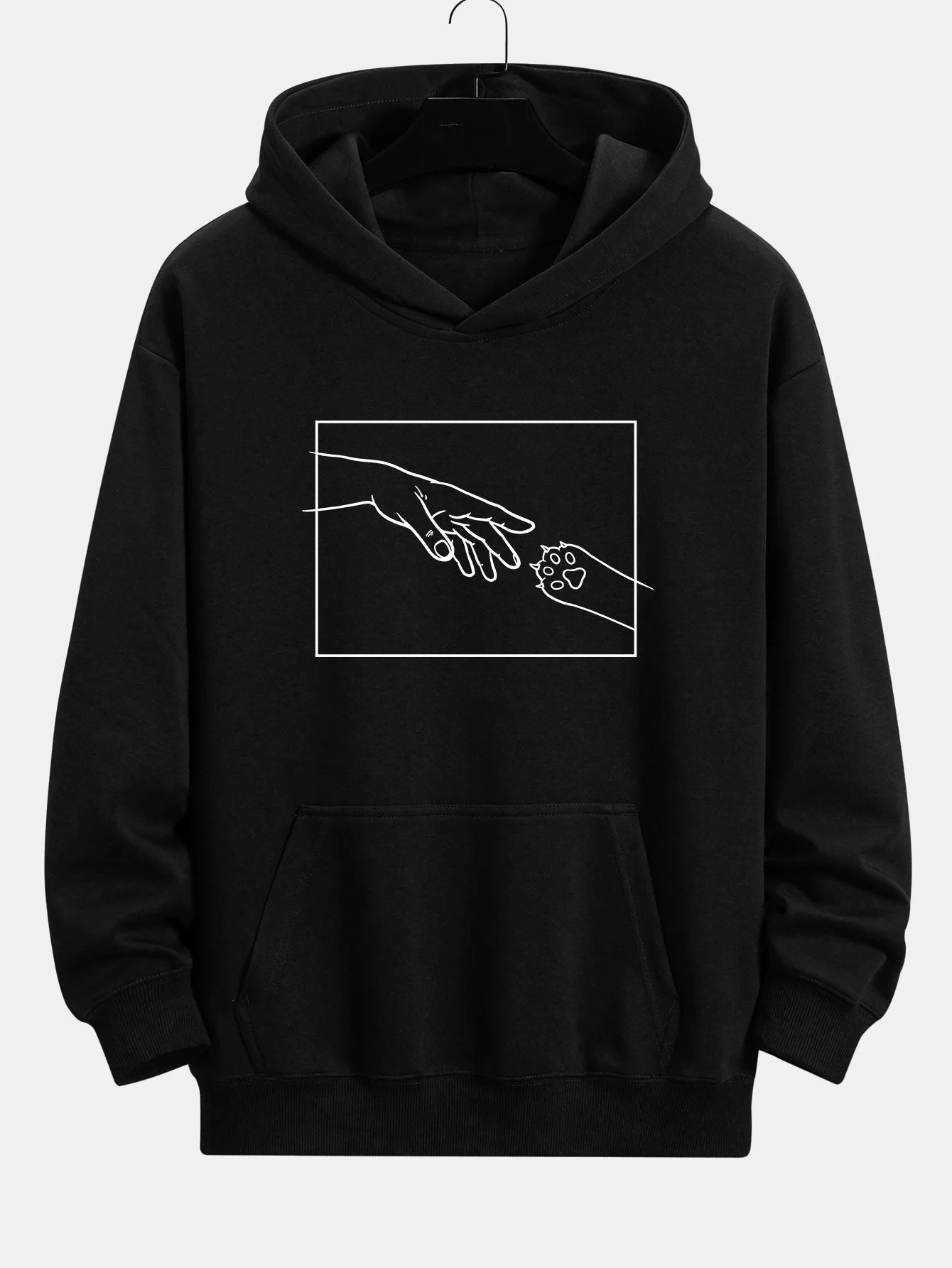 Edward | Hand And Cat Paw Print Relax Fit Hoodie - Image 5