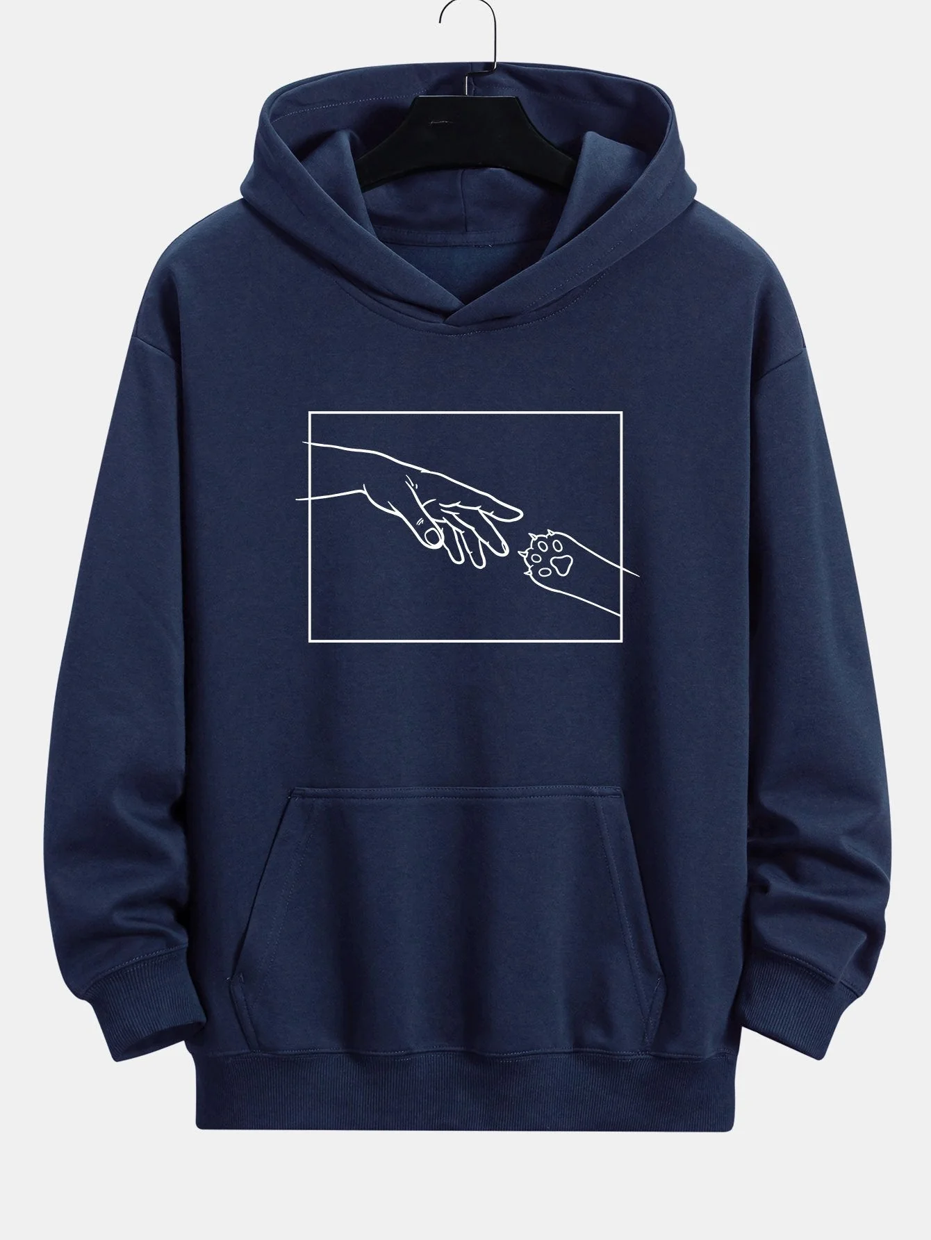Edward | Hand And Cat Paw Print Relax Fit Hoodie - Image 6