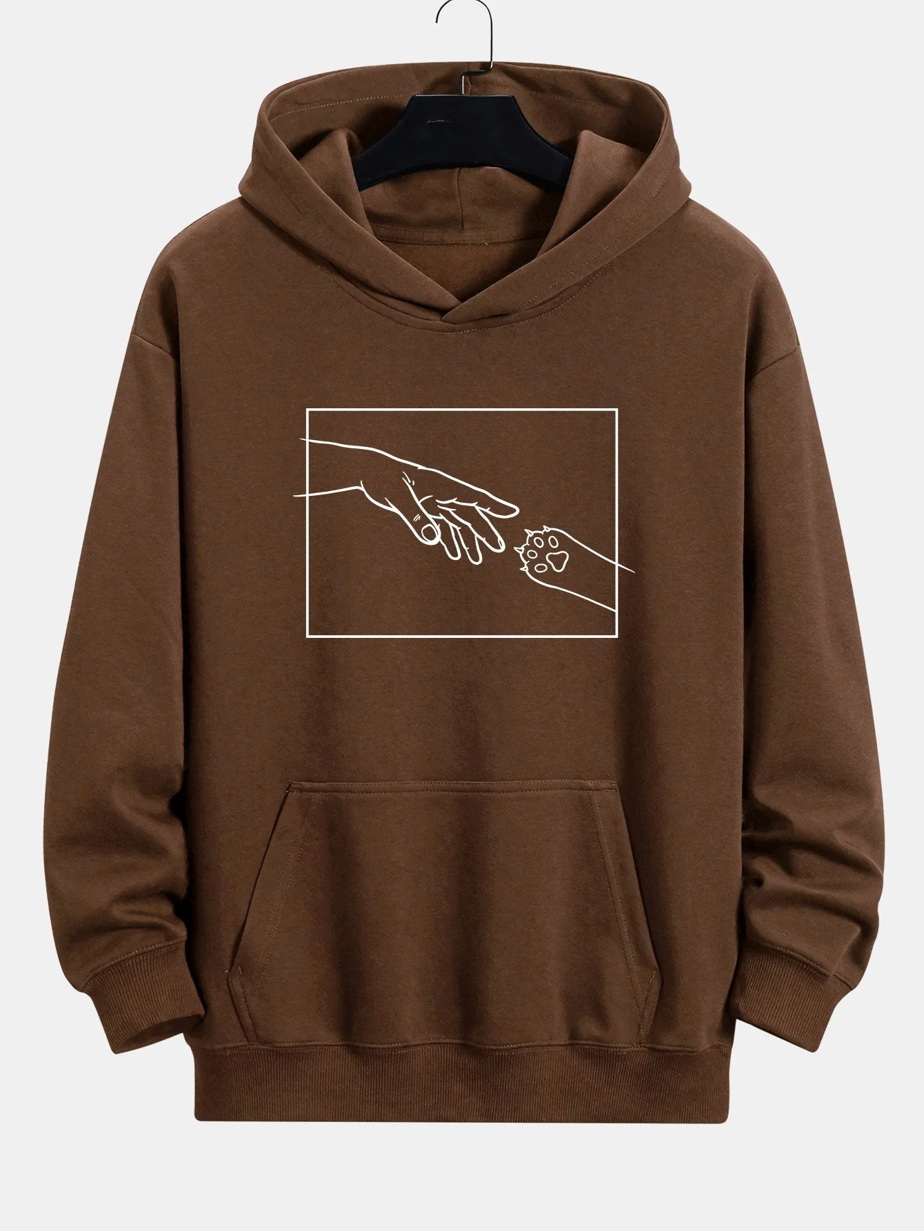 Edward | Hand And Cat Paw Print Relax Fit Hoodie - Image 8