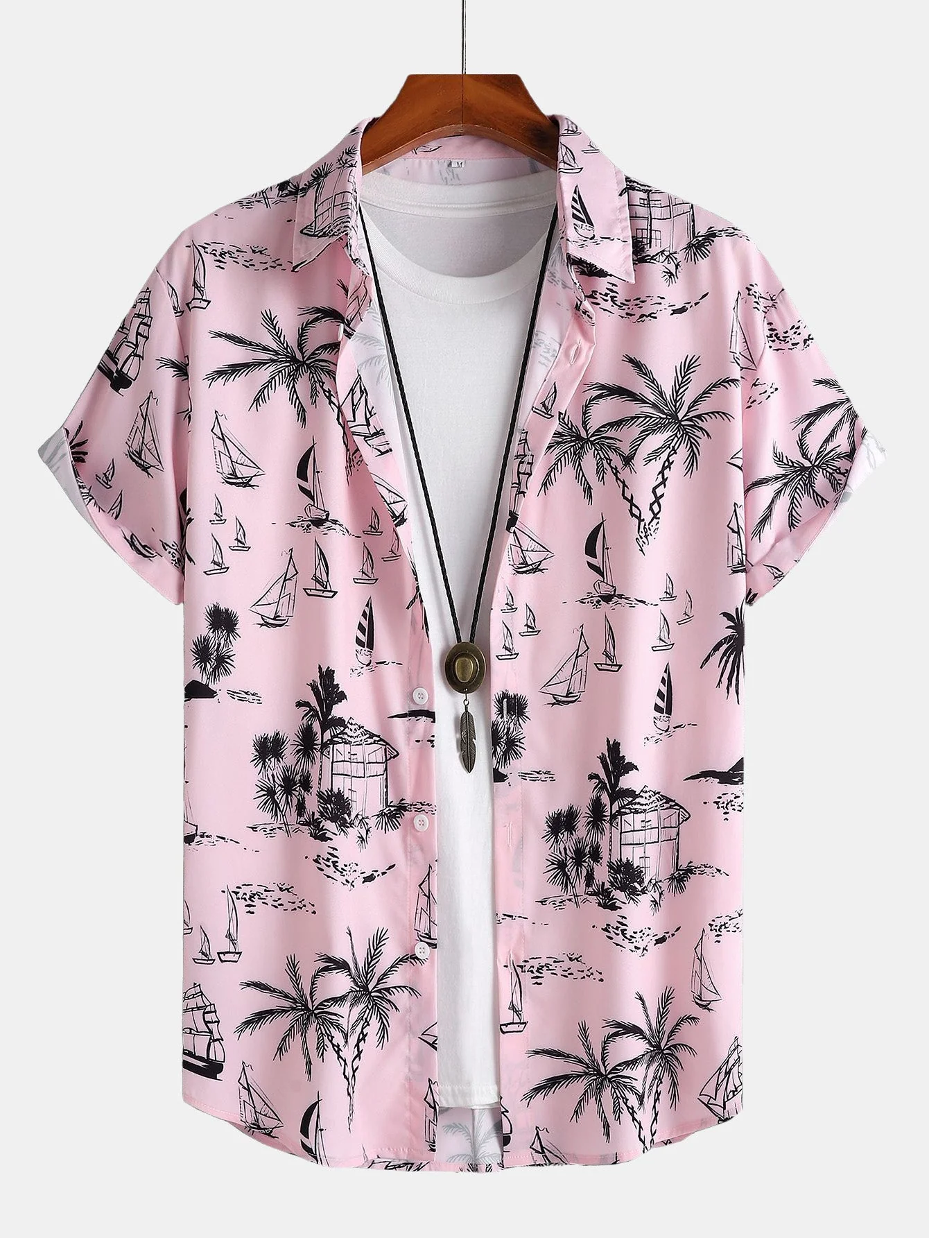 Edwin® | Palm Tree Sailboat Print Button Up Shirt & Swim Shorts - Image 2