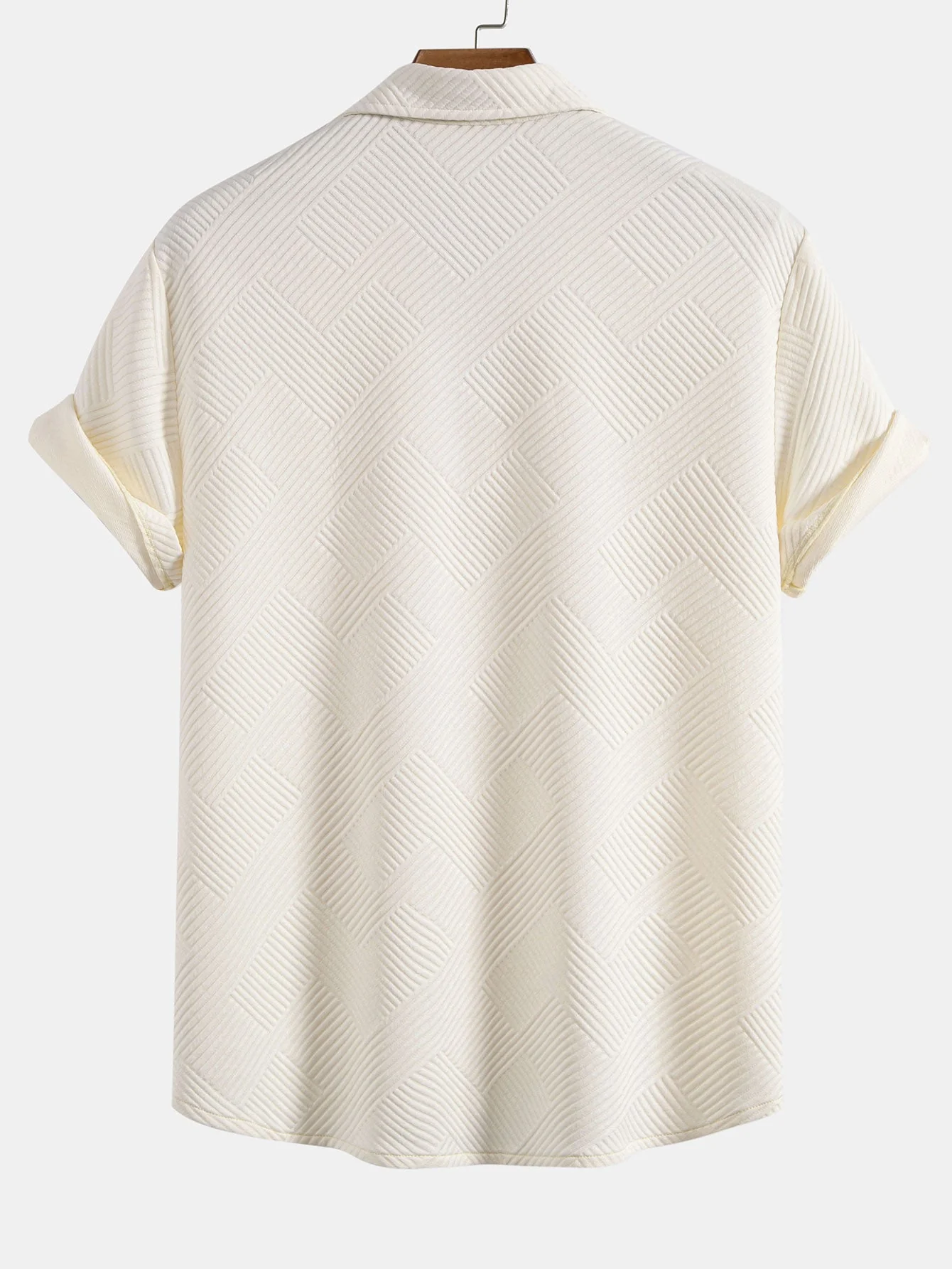 Eleuterio® | Stripe Jacquard Button Up Shirt & Shorts - Image 9