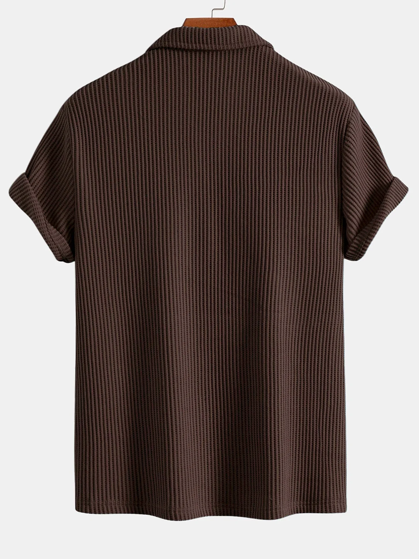 Eli | Short Sleeved Waffle V-neck Polo - Image 6