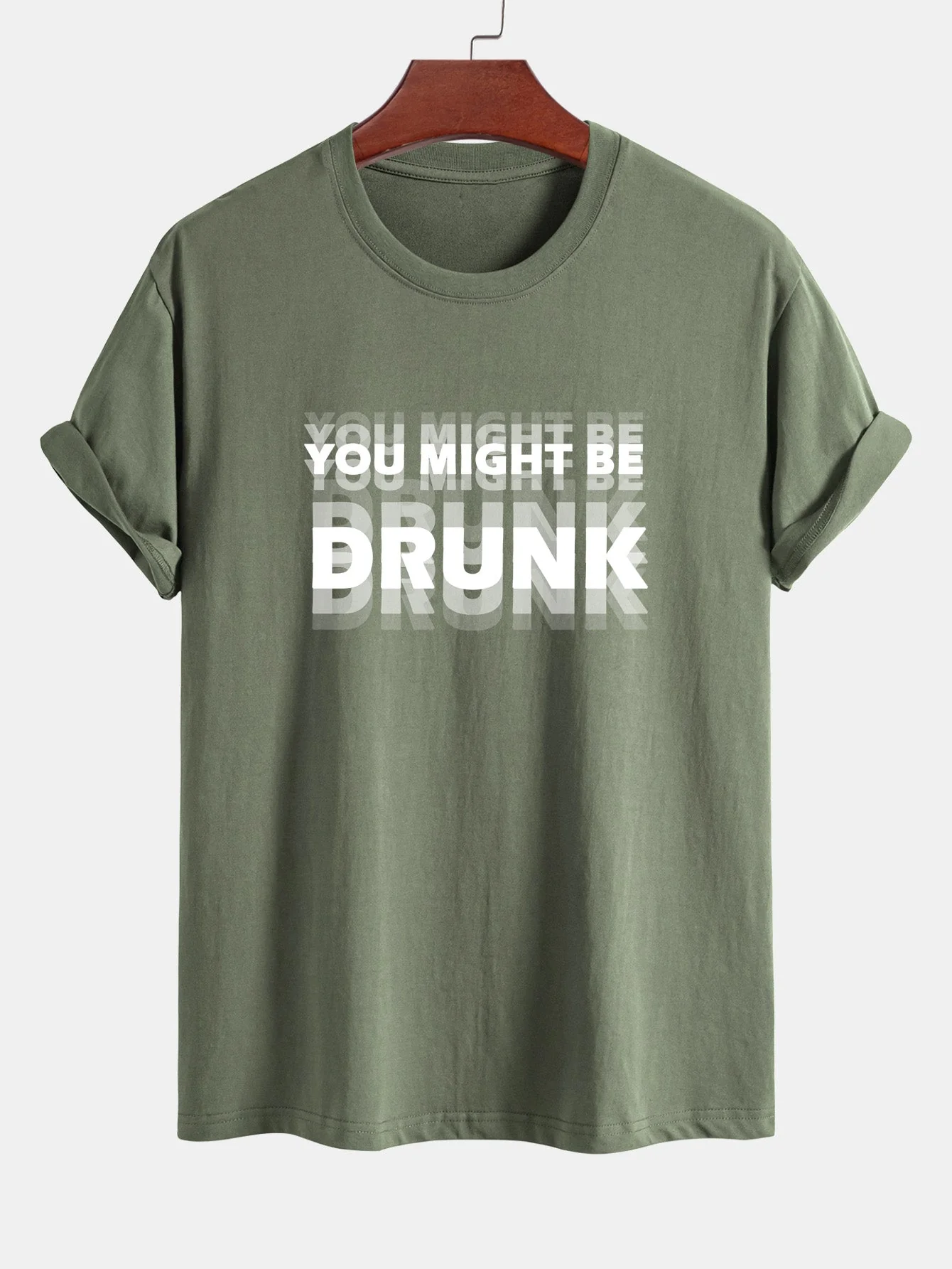 Elijah® | Regular Fit You Might Be Drunk Print Cotton T-Shirt - Image 10