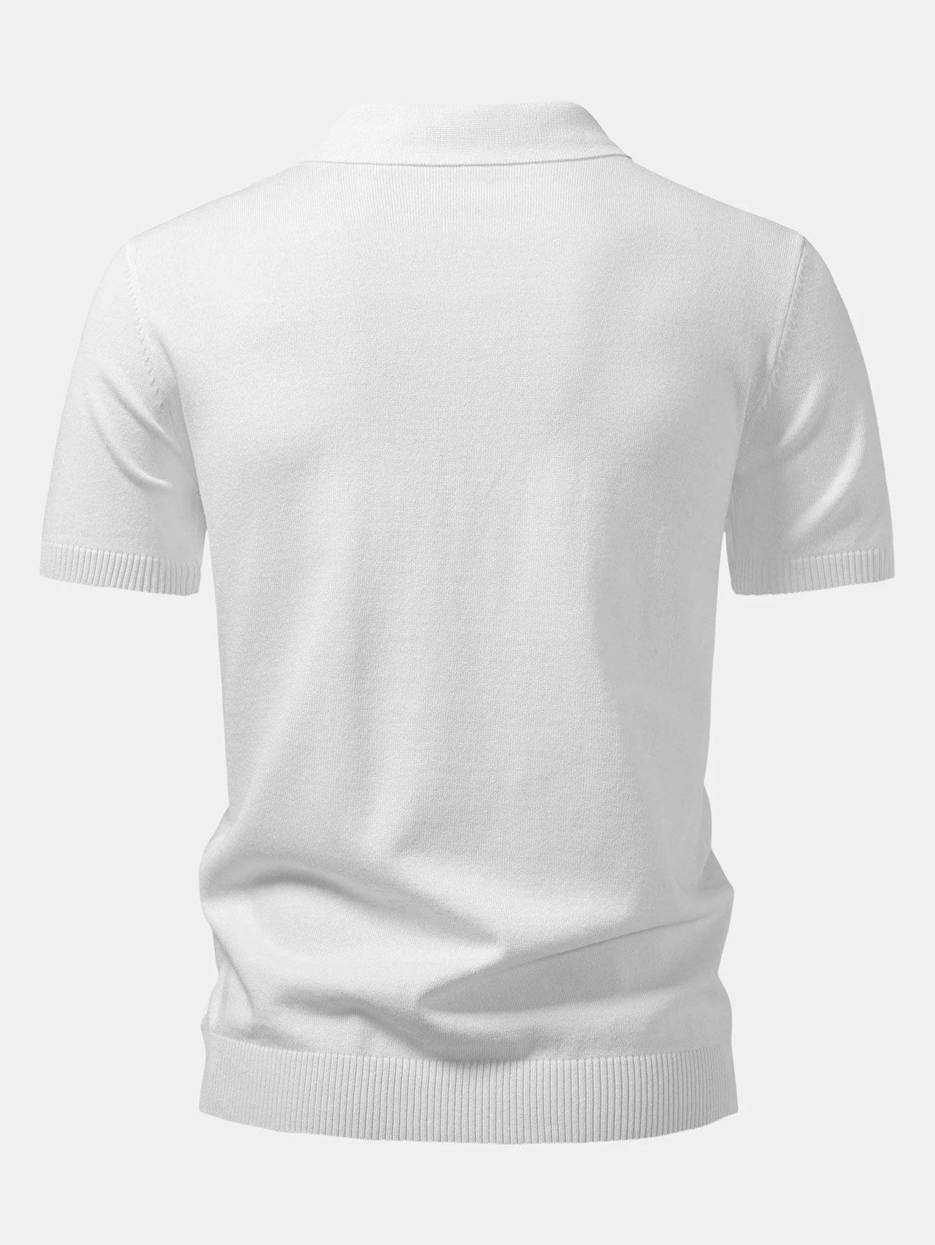 Elijah | Twist Jacquard Knitted Zipper Polo Shirt - Image 2