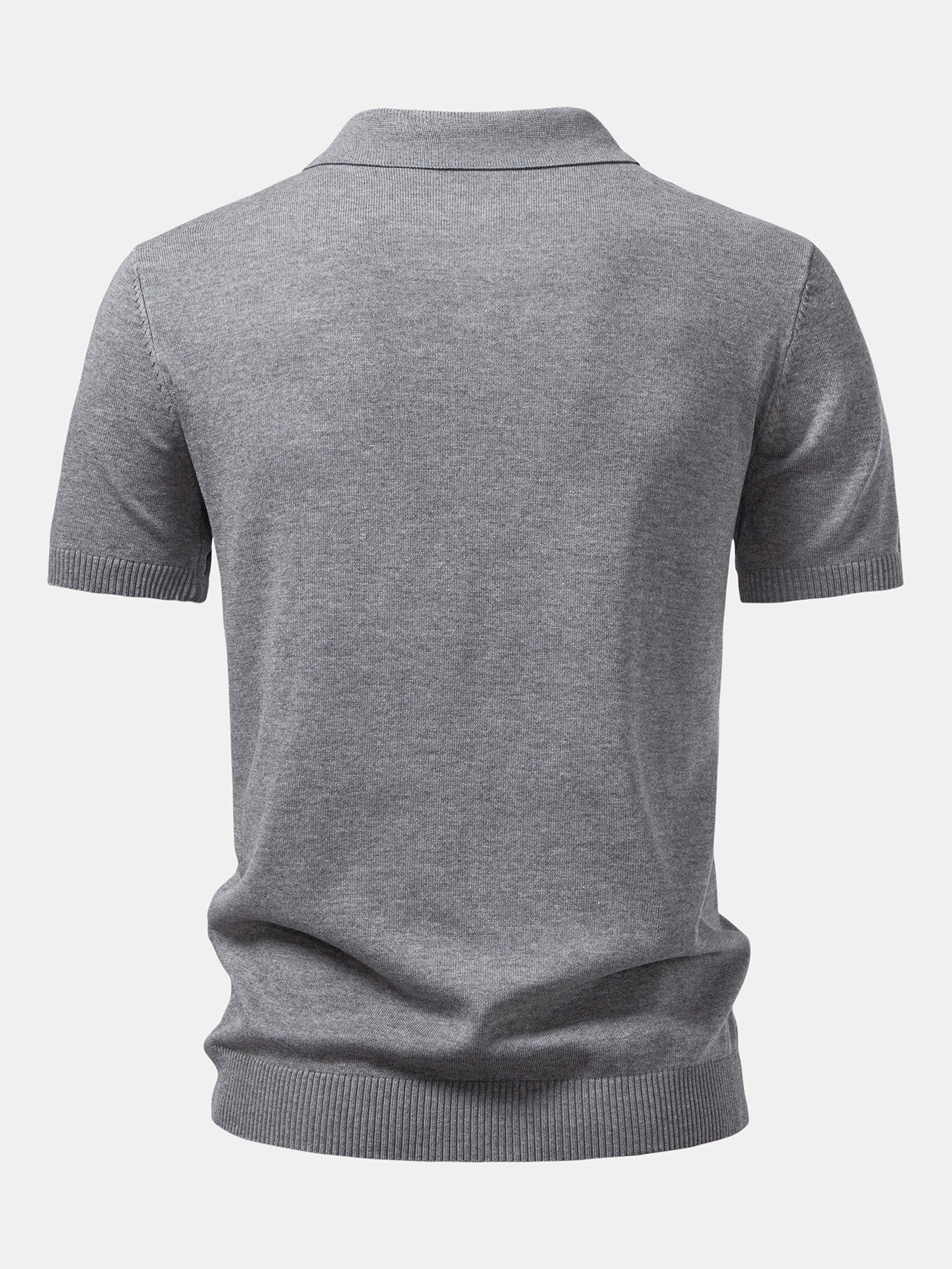 Elijah | Twist Jacquard Knitted Zipper Polo Shirt - Image 8
