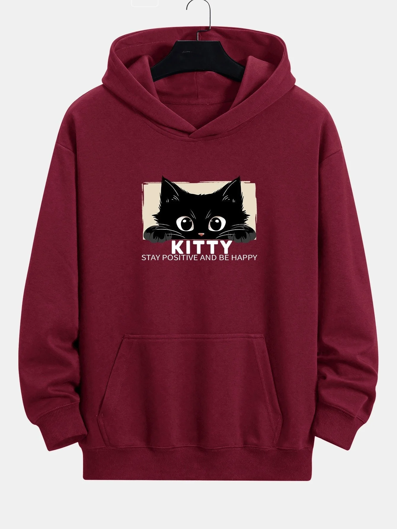 Eliseo | Black Cat Print Relax Fit Hoodie - Image 5