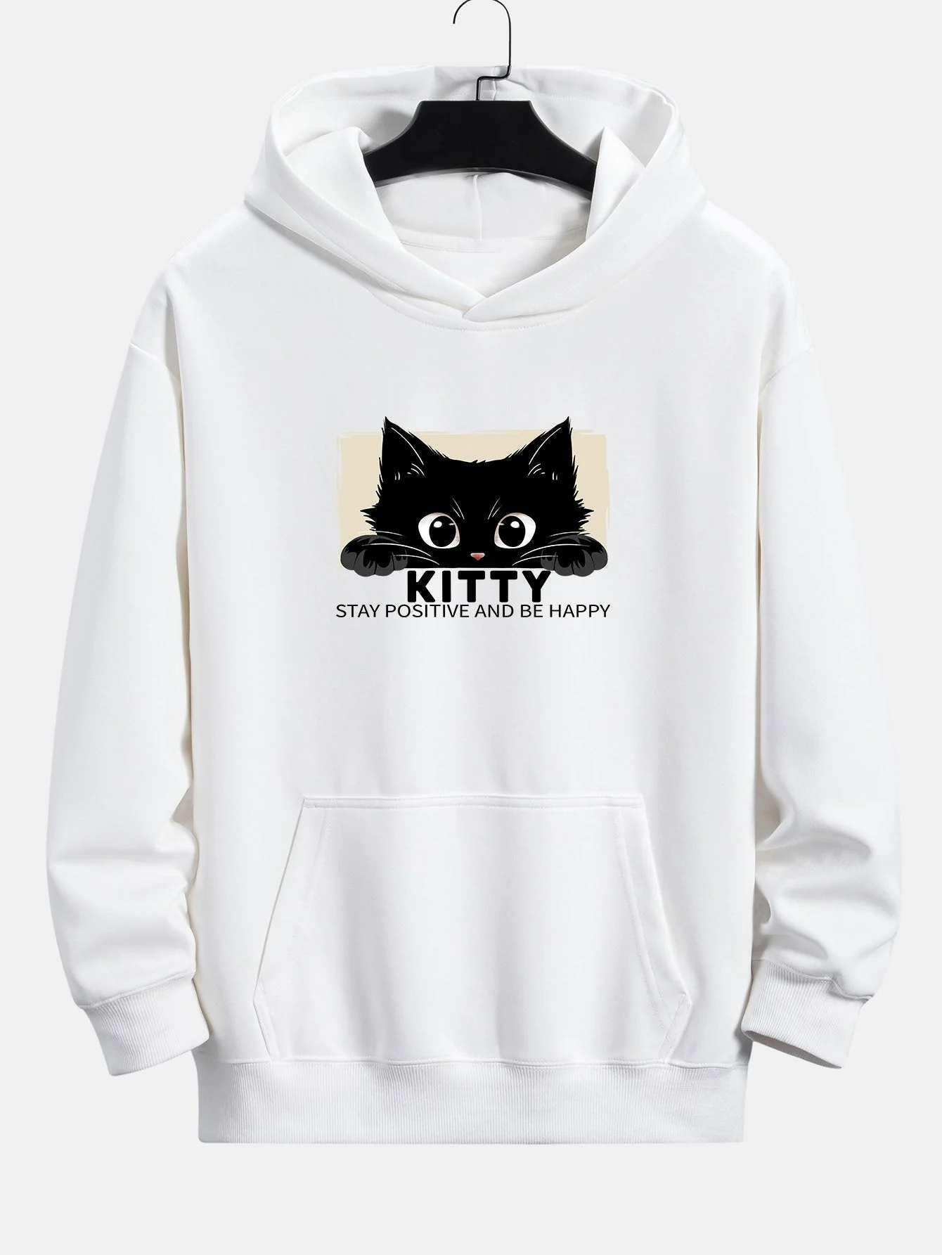 Eliseo | Black Cat Print Relax Fit Hoodie - Image 7