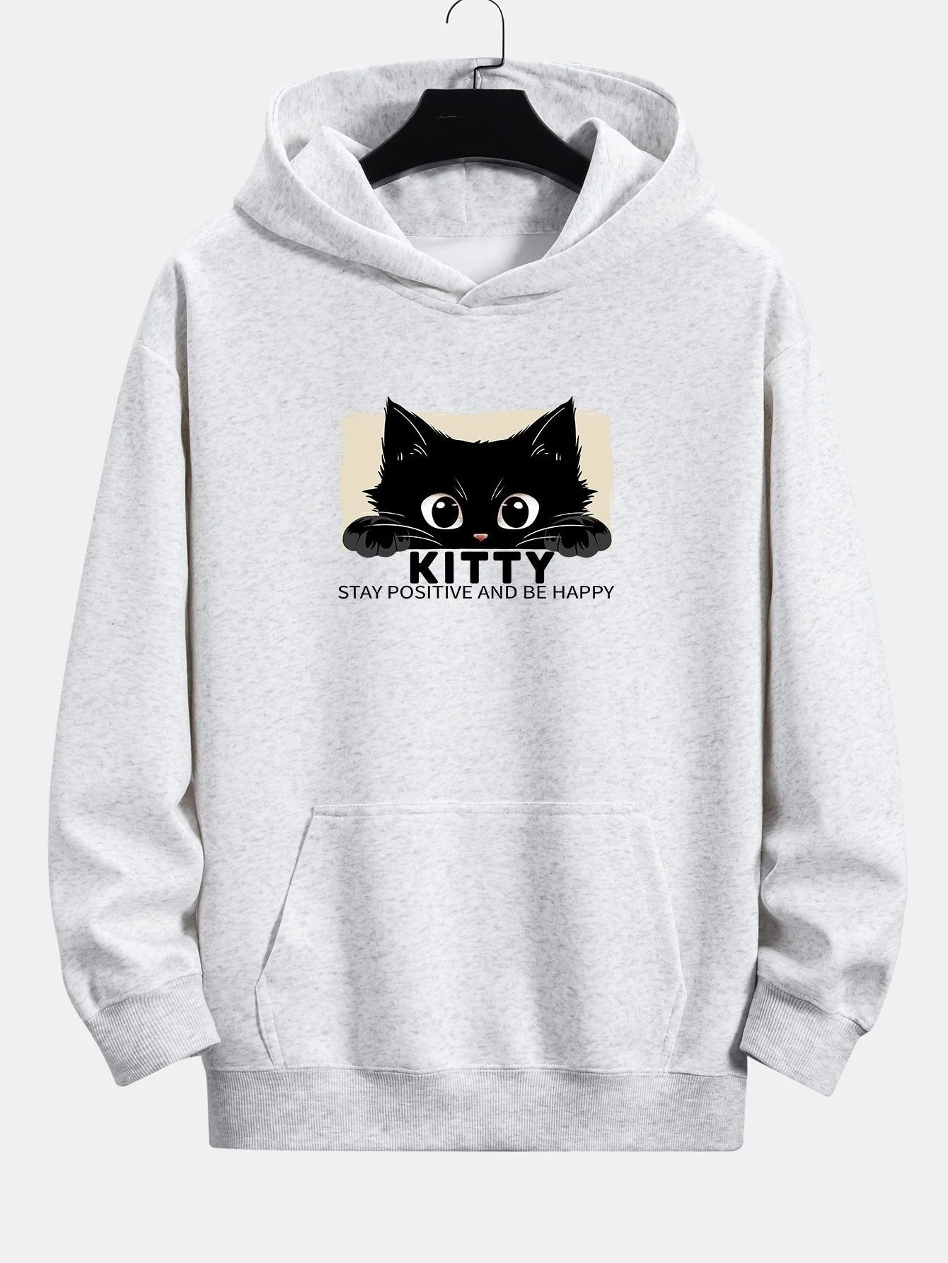 Eliseo | Black Cat Print Relax Fit Hoodie - Image 8