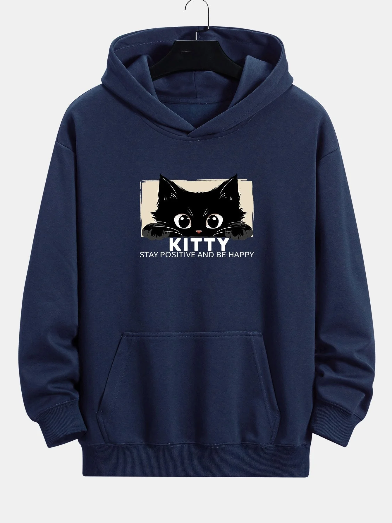 Eliseo | Black Cat Print Relax Fit Hoodie - Image 9
