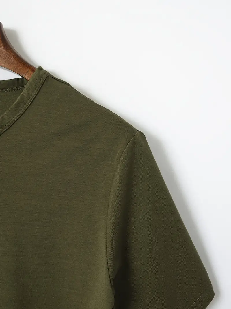 Ellis® | Solid, Casual V-Neck T-Shirt For Men - Image 23