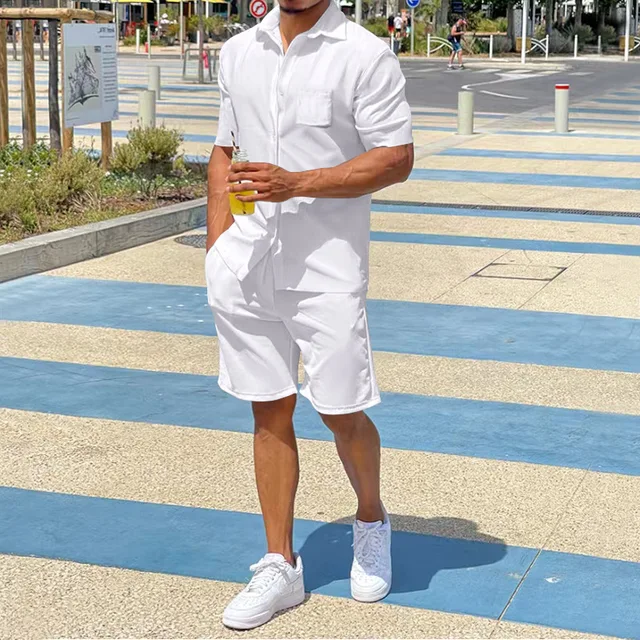 Elmer® | Men's Summer Clothing Casual Vest Shorts Sports Men's Sets Luxury Shirt For Men - Image 4