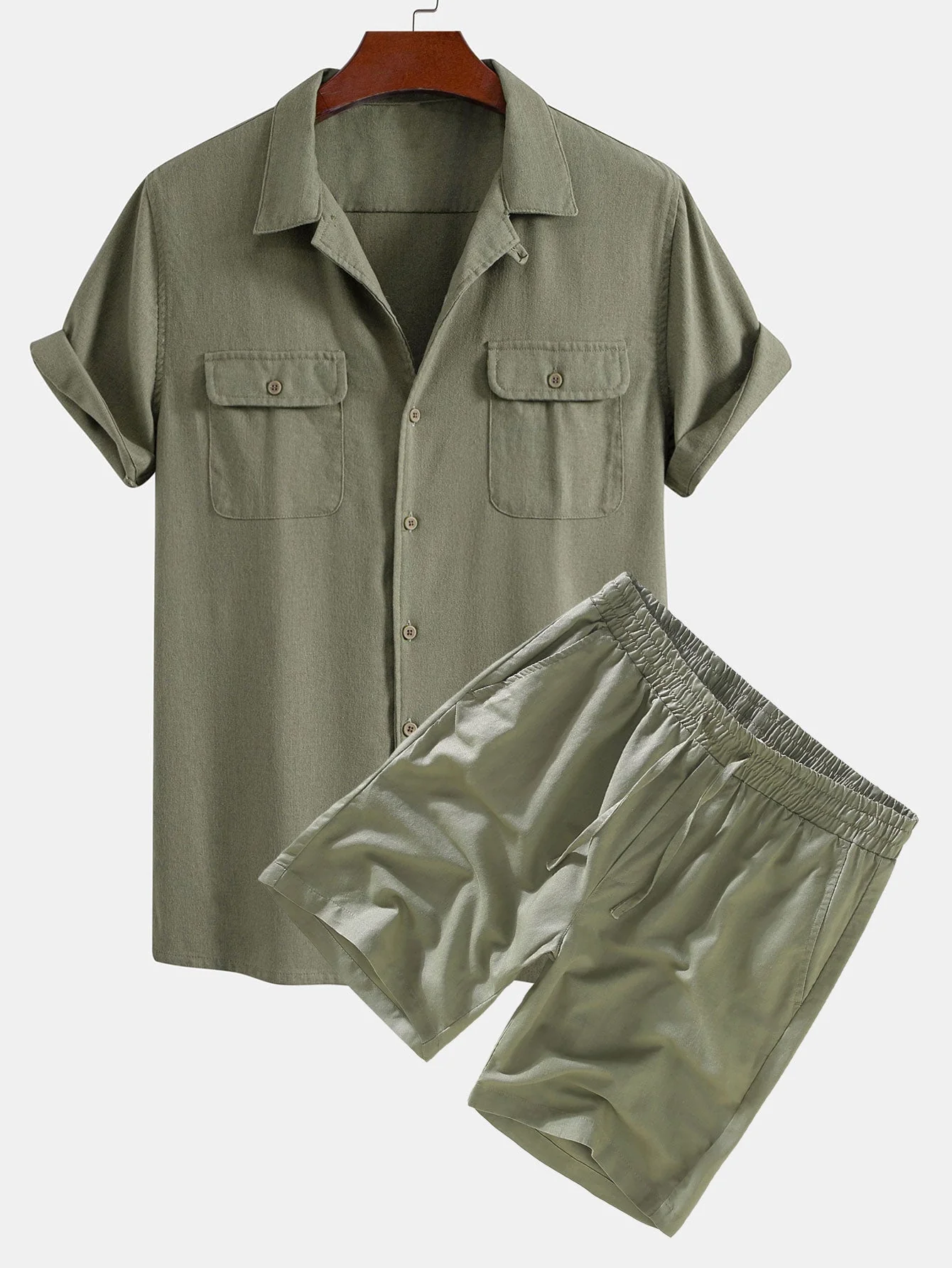 Eloy® | Linen Cuban Shirt With Pockets & Linen Drawstring Shorts - Image 3