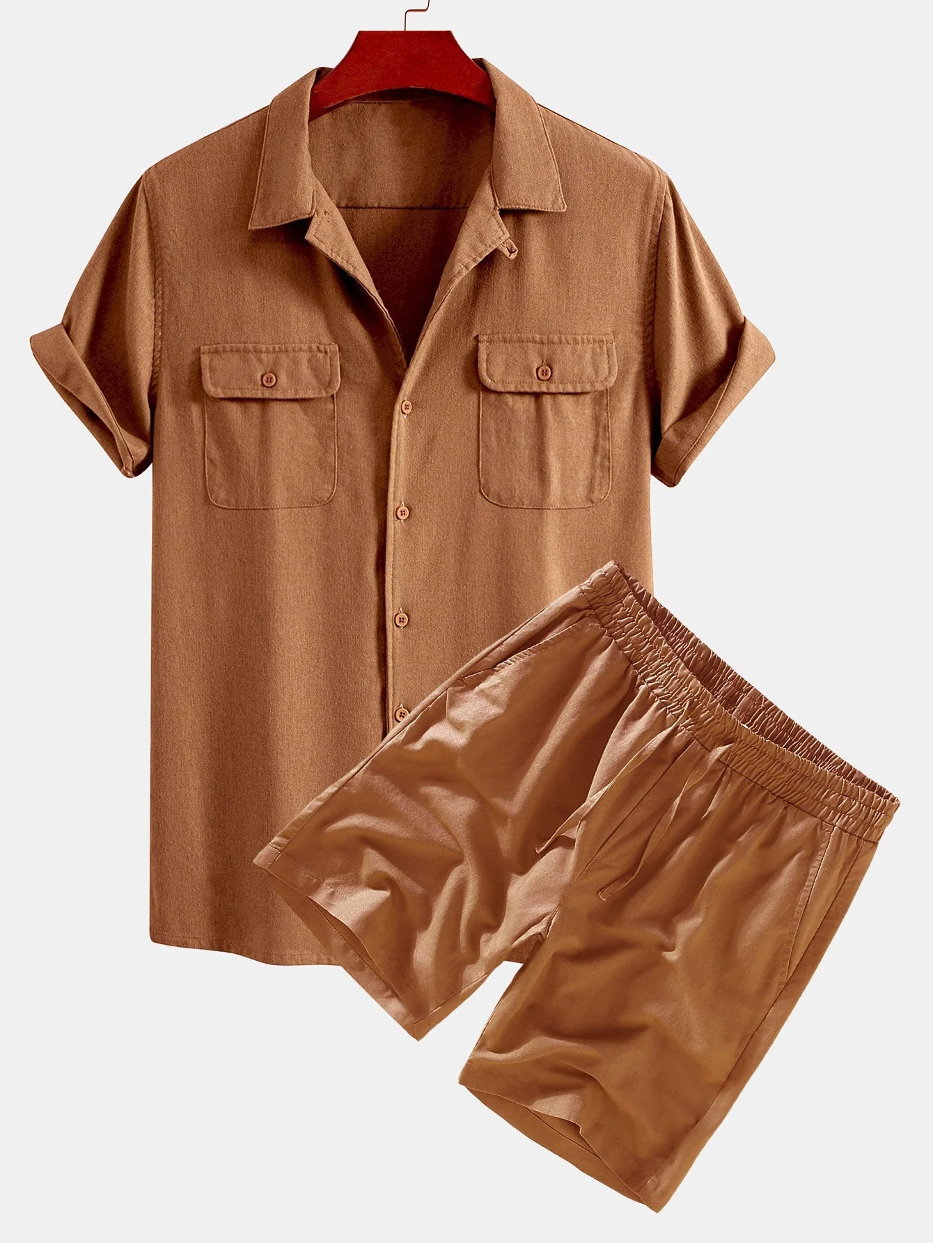 Eloy® | Linen Cuban Shirt With Pockets & Linen Drawstring Shorts - Image 4
