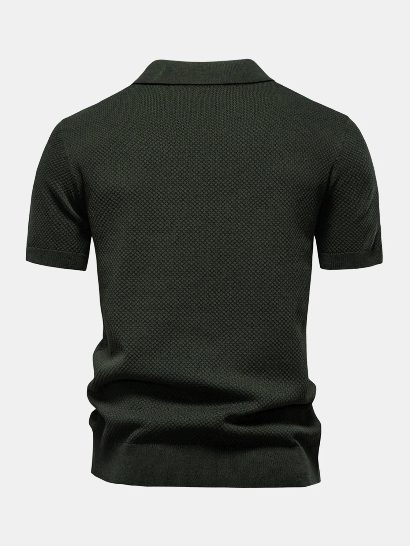 Elton® | Pineapple Texture Knit V Neck Polo - Image 4