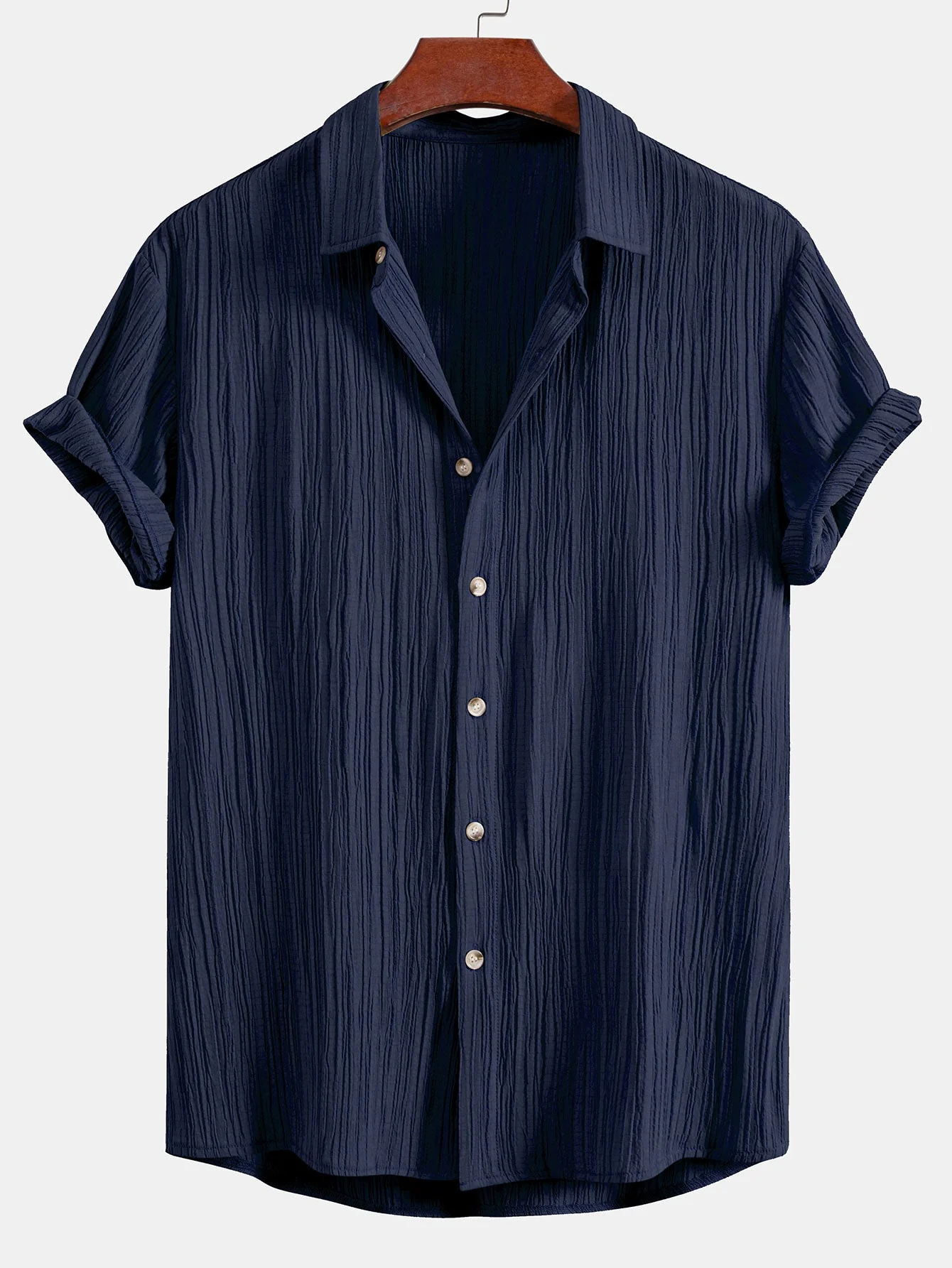 Elvis® | Crinkled Textured Button Up Shirt - Image 4