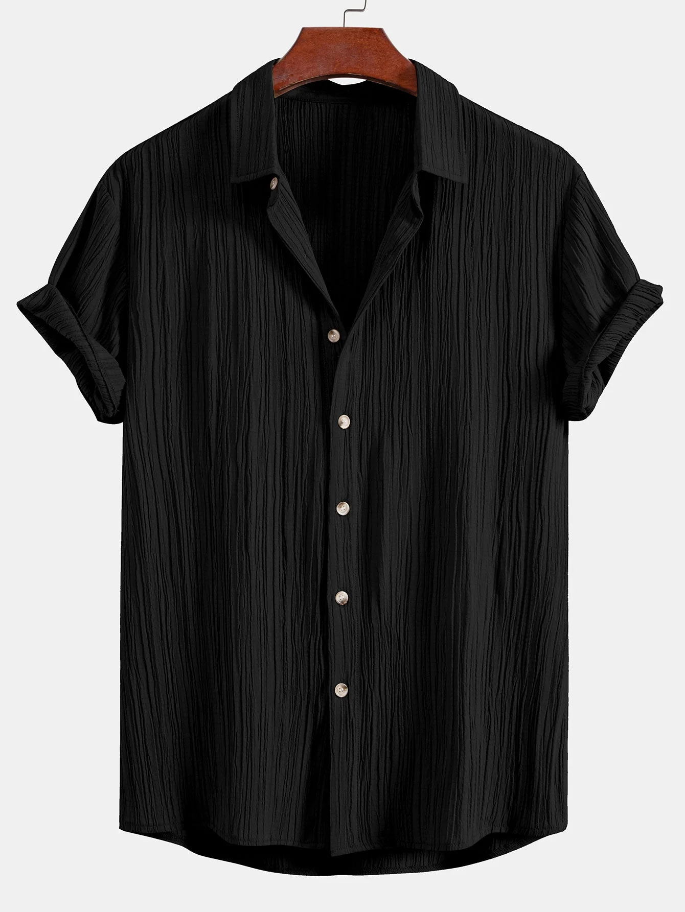 Elvis® | Crinkled Textured Button Up Shirt - Image 5
