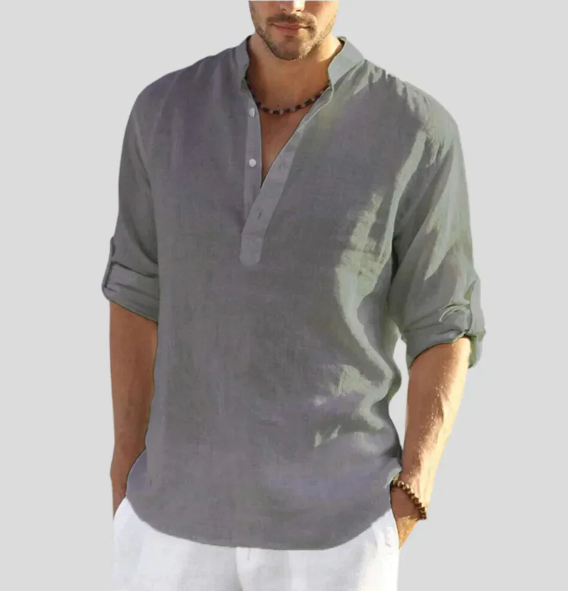 Elvis® | Elegant Linen Shirt With Collar - Image 5