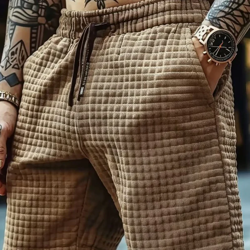 Emil | Men'S Textured Fabric Elastic Waist Casual Shorts - Image 3