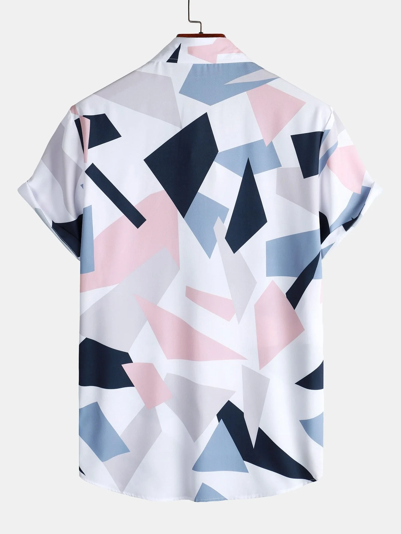 Emilio® | Geometric Print Button Up Shirt With Pocket - Image 2