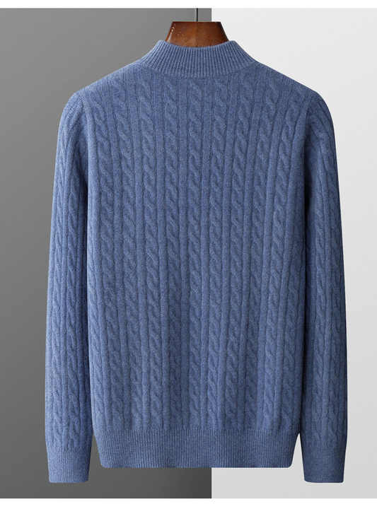 Emmett | Deneb Cashmere Woven Half Zip - Image 2