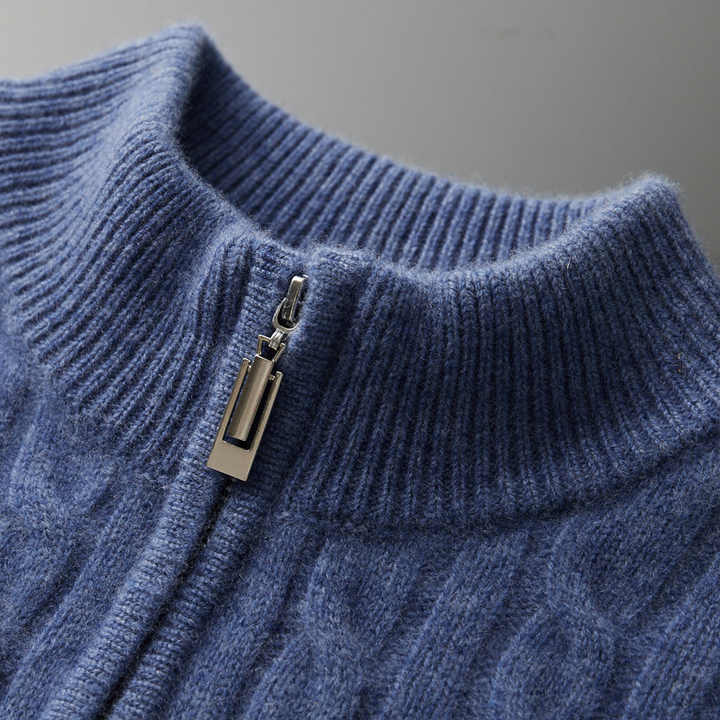 Emmett | Deneb Cashmere Woven Half Zip - Image 7