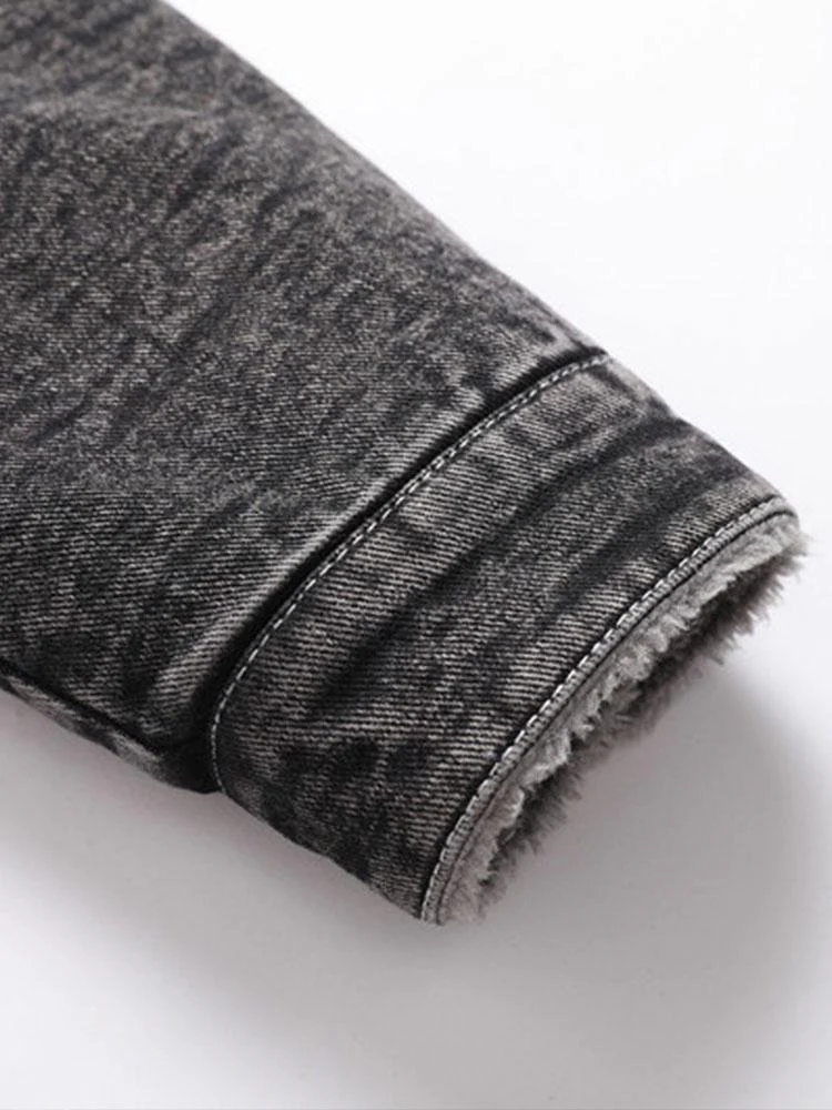 Emmett | Teddy Lined Washed Denim Jacket - Image 11