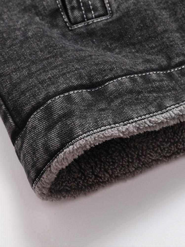Emmett | Teddy Lined Washed Denim Jacket - Image 12