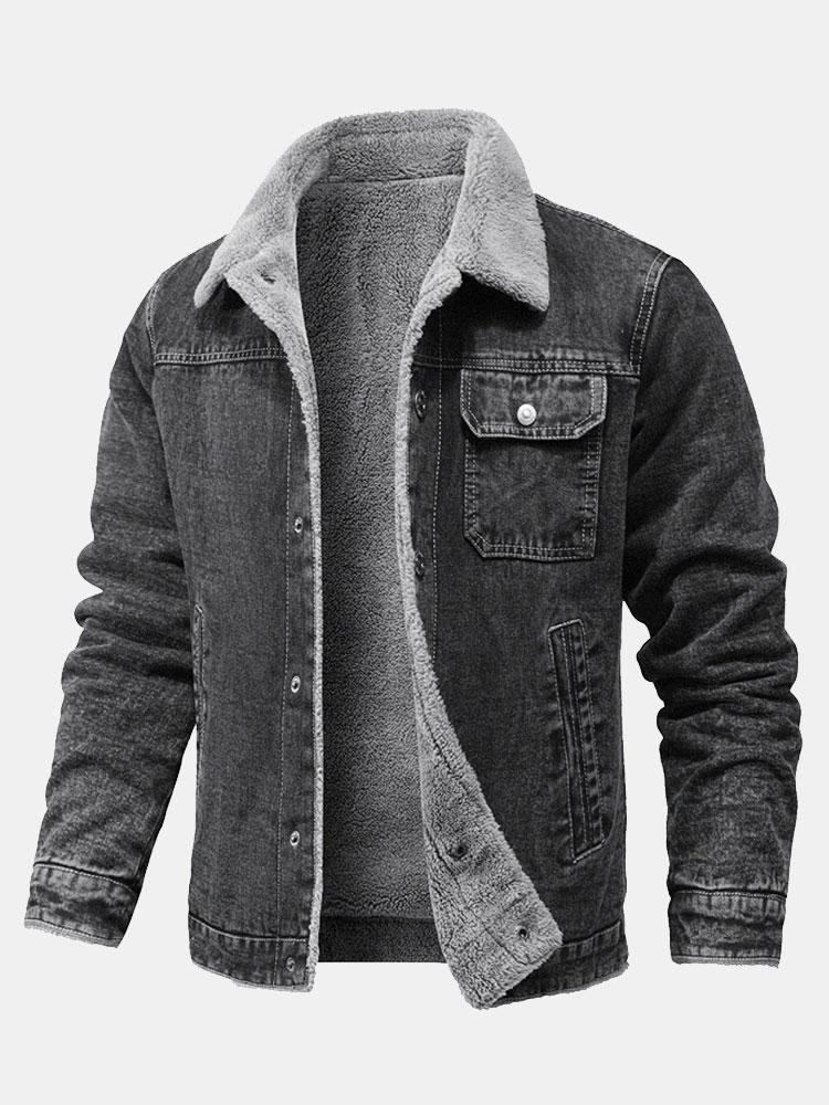Emmett | Teddy Lined Washed Denim Jacket - Image 5