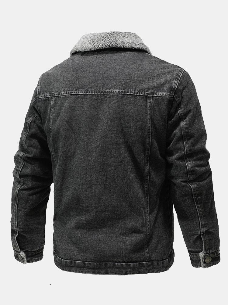Emmett | Teddy Lined Washed Denim Jacket - Image 6