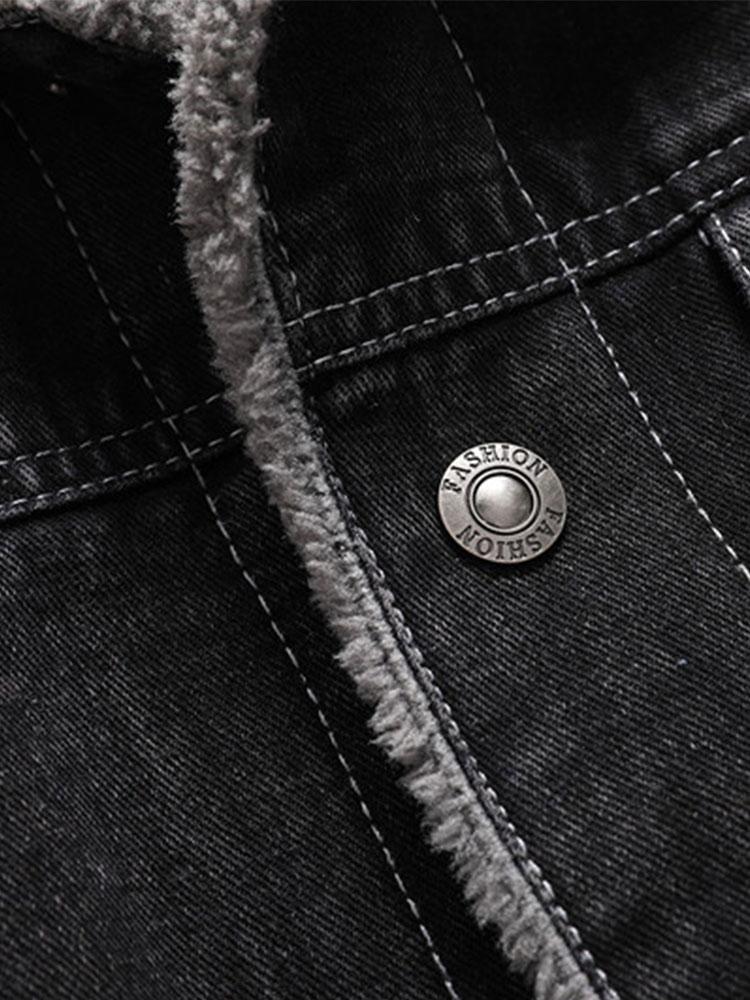 Emmett | Teddy Lined Washed Denim Jacket - Image 9