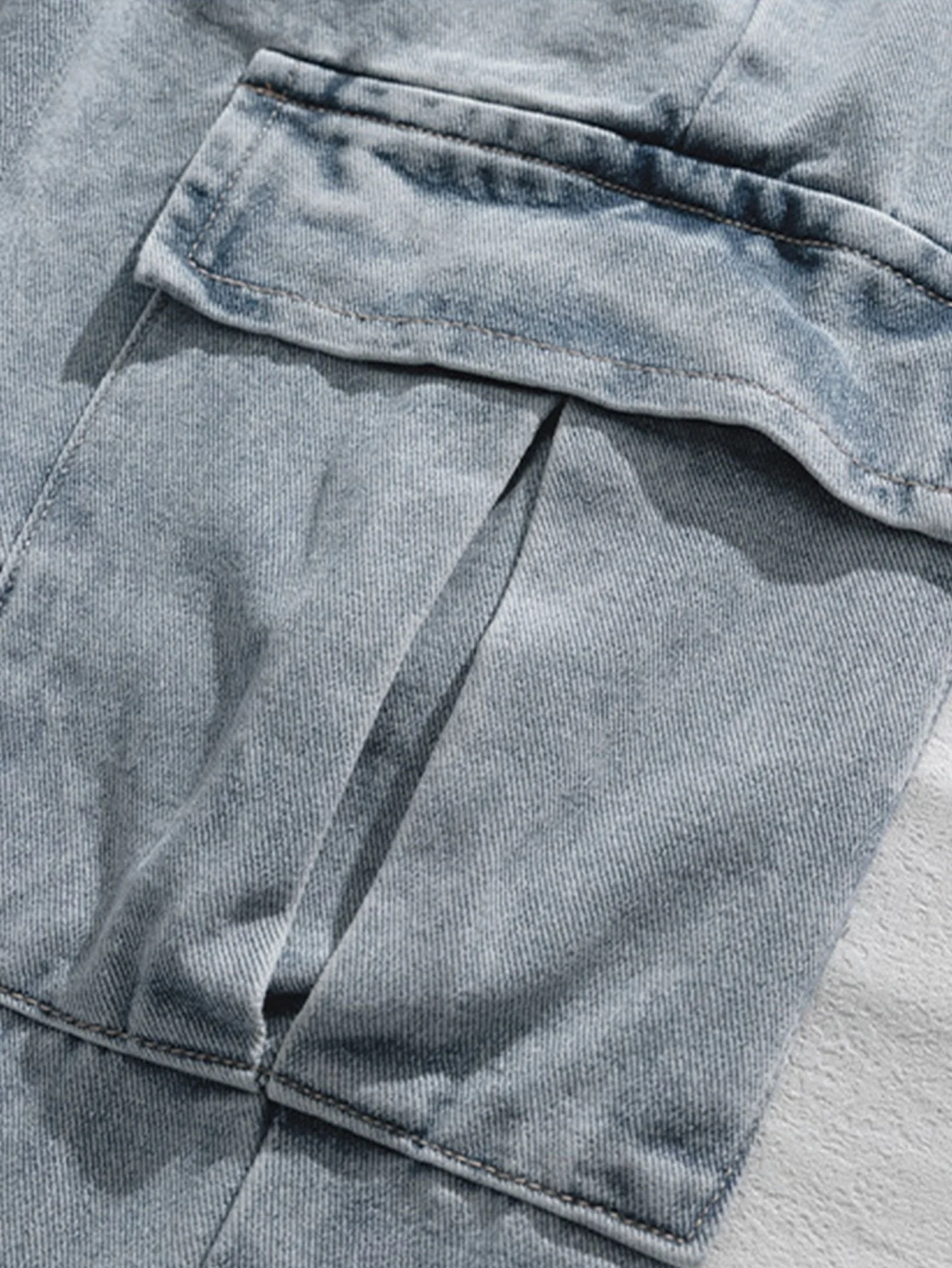 Enoc® | Elastic Waist Relax Fit Straight Leg Cargo Jeans - Image 11