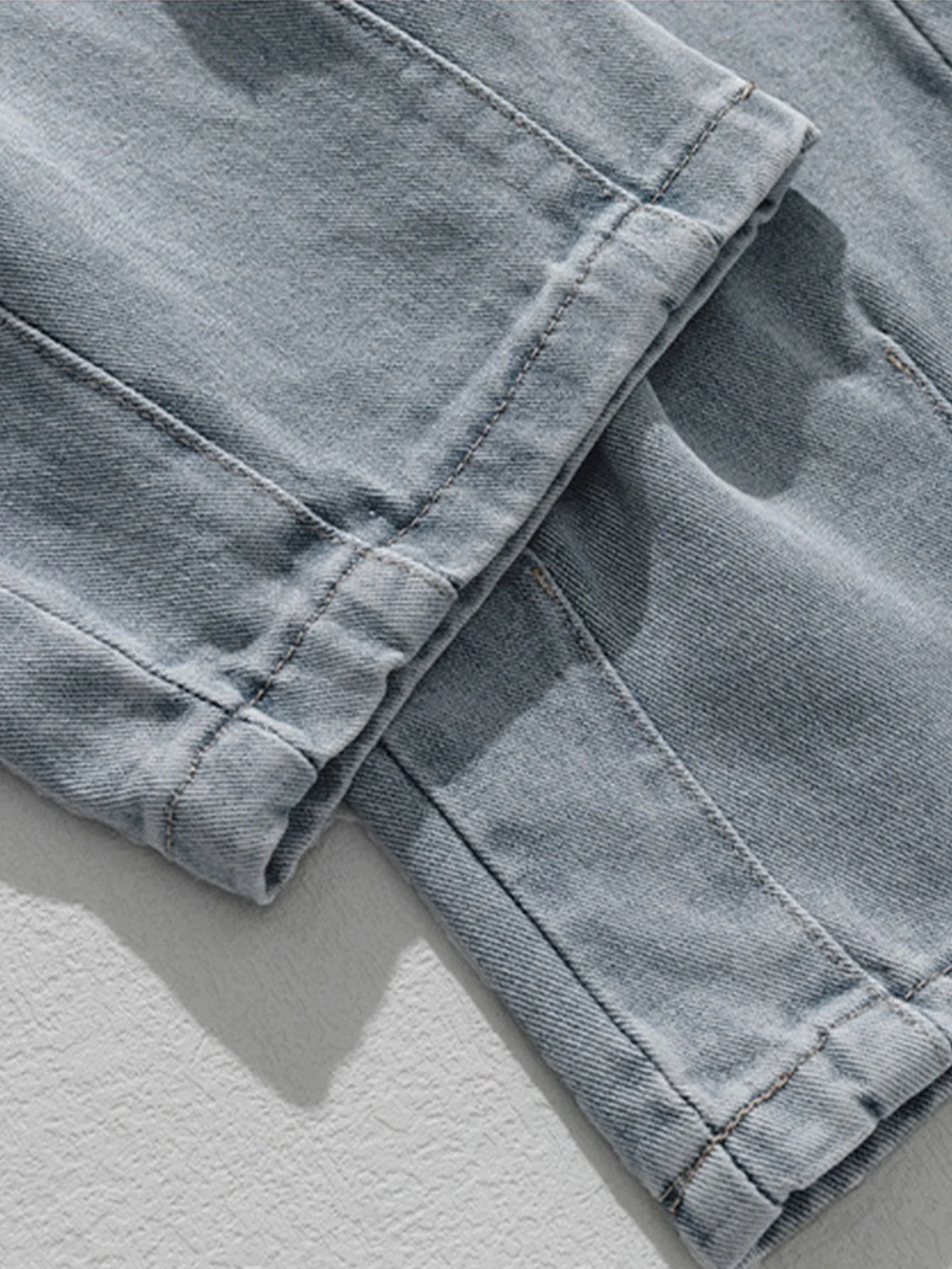 Enoc® | Elastic Waist Relax Fit Straight Leg Cargo Jeans - Image 12