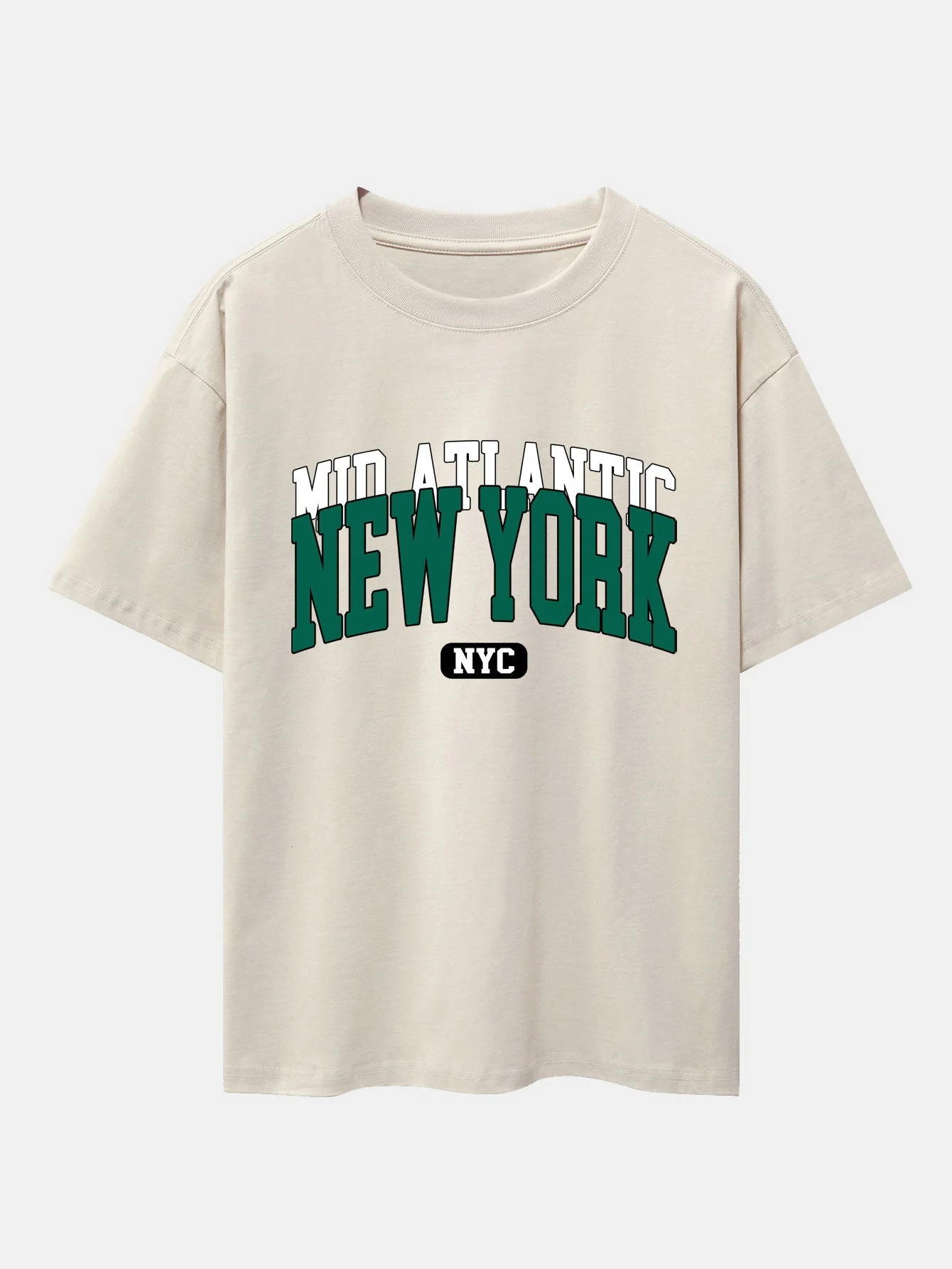 Enrique® | New York Print Drop Shoulder Oversize T-Shirt & Drawstring Corduroy Shorts - Image 6