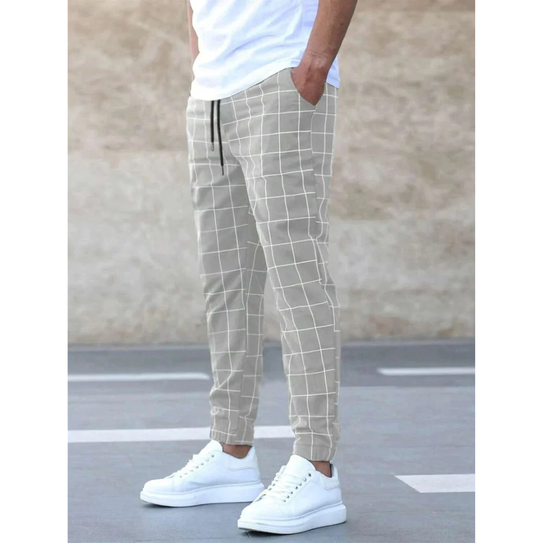 Enzo® | Men'S Grid Pattern Jogging Pants - Image 2