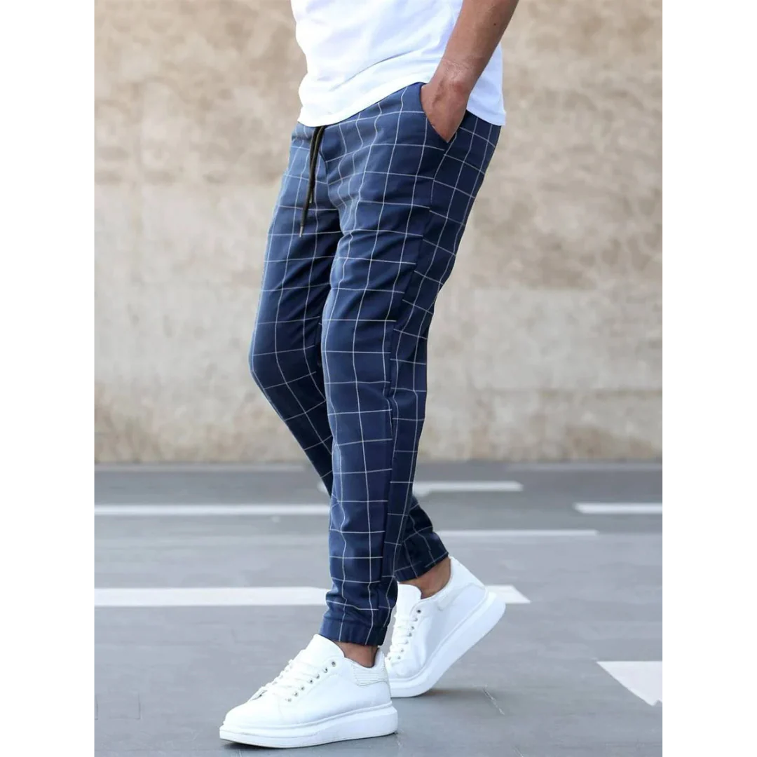 Enzo® | Men'S Grid Pattern Jogging Pants - Image 3