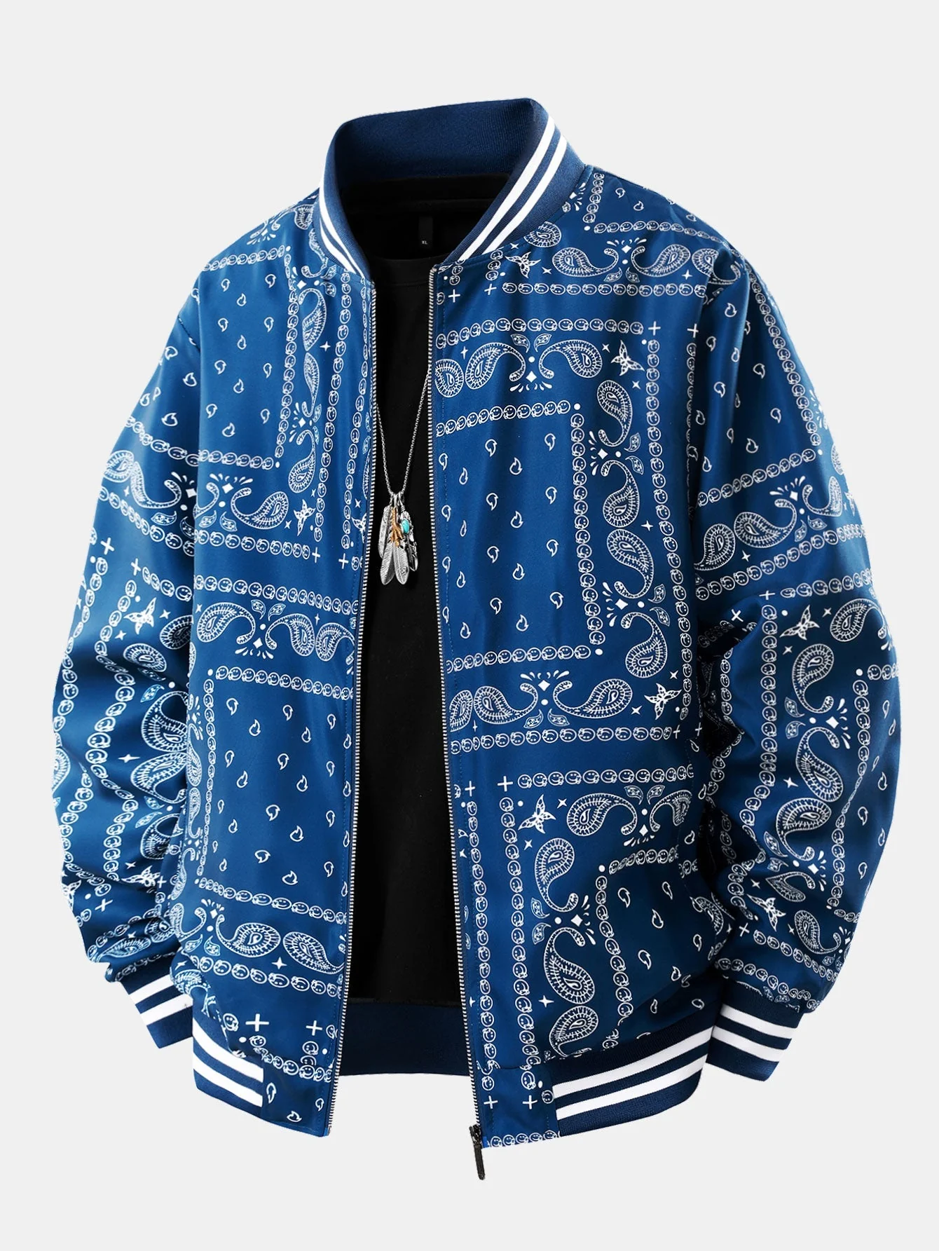 Eolo® | Paisley Print Baseball Jacket - Image 5