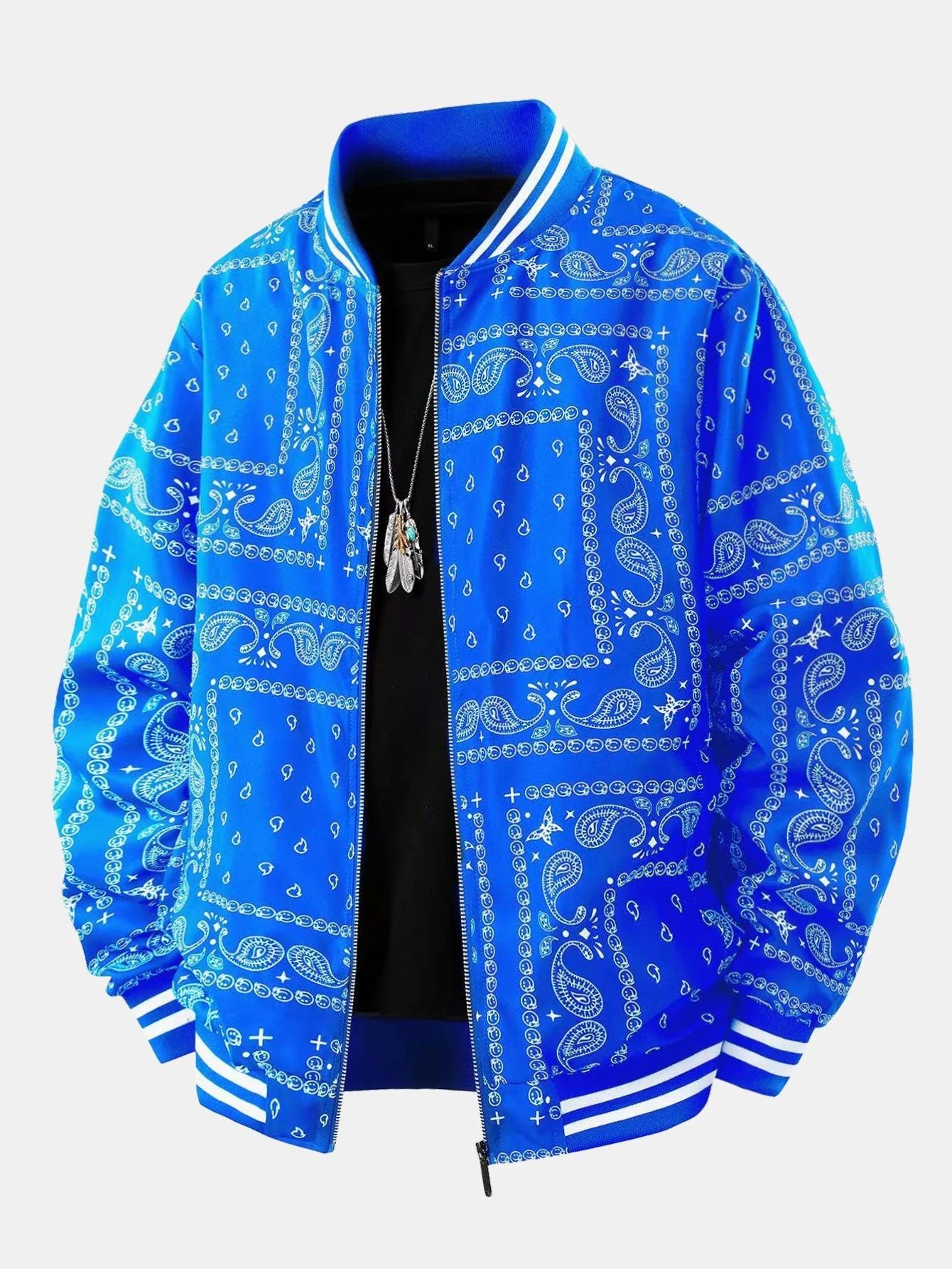 Eolo® | Paisley Print Baseball Jacket - Image 6