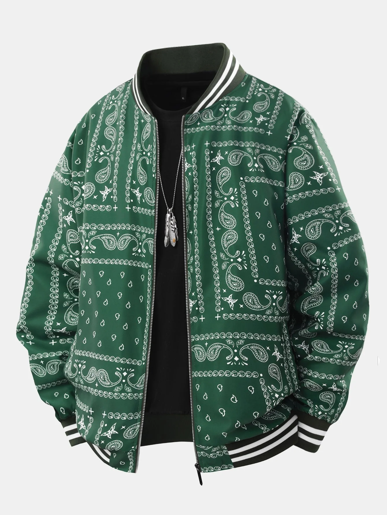 Eolo® | Paisley Print Baseball Jacket - Image 7
