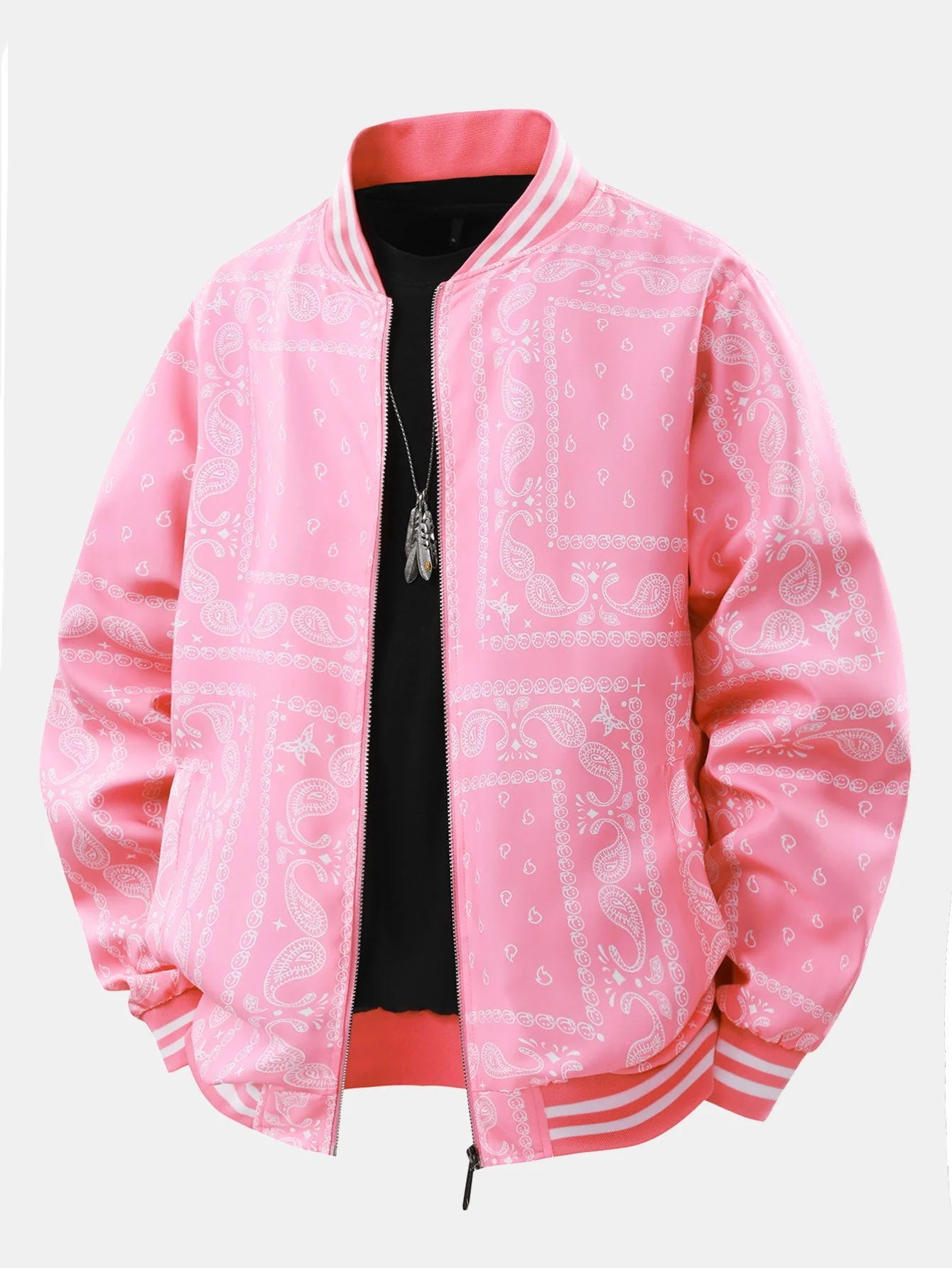 Eolo® | Paisley Print Baseball Jacket - Image 9