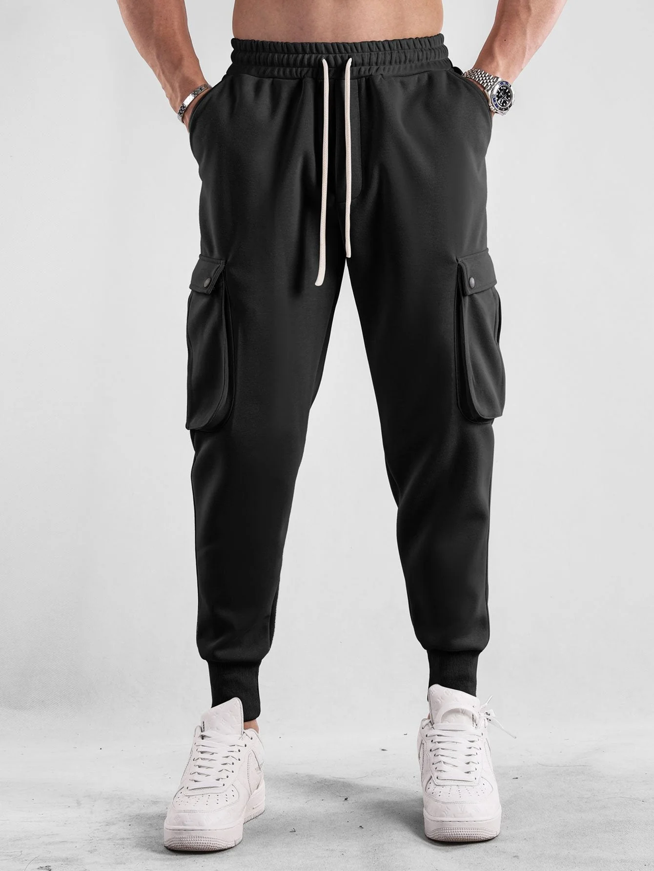 Erasmo® | Drawstring Cargo Jogger Pants - Image 5