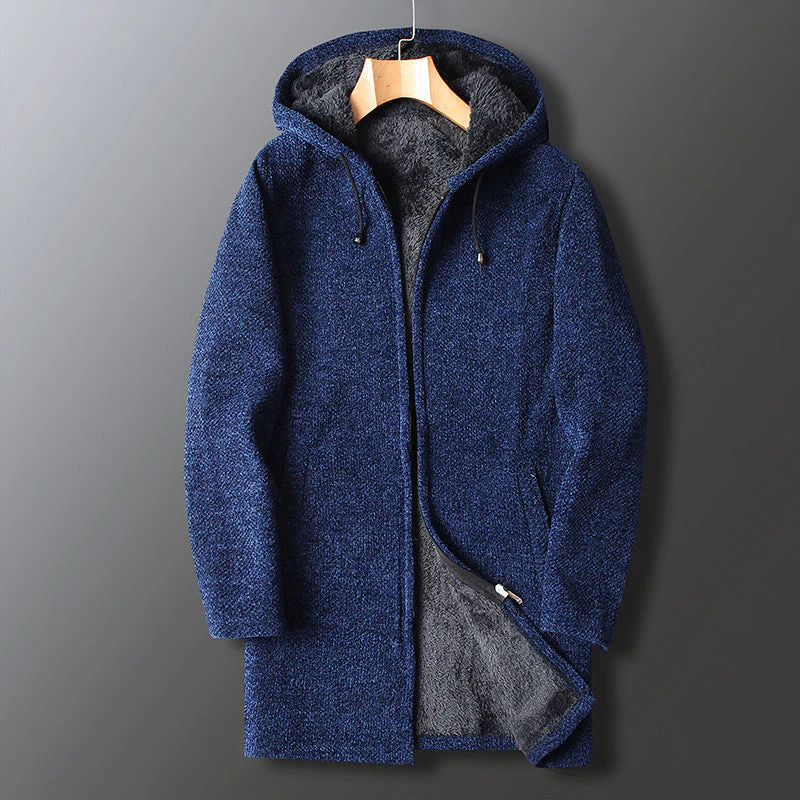 Erasmus® | Classic Men'S Coat With Hood Made Of Fleece - Image 2
