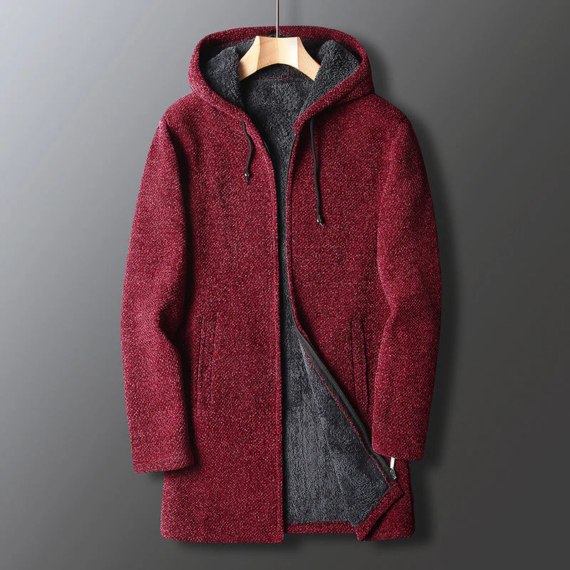 Erasmus® | Classic Men'S Coat With Hood Made Of Fleece - Image 3
