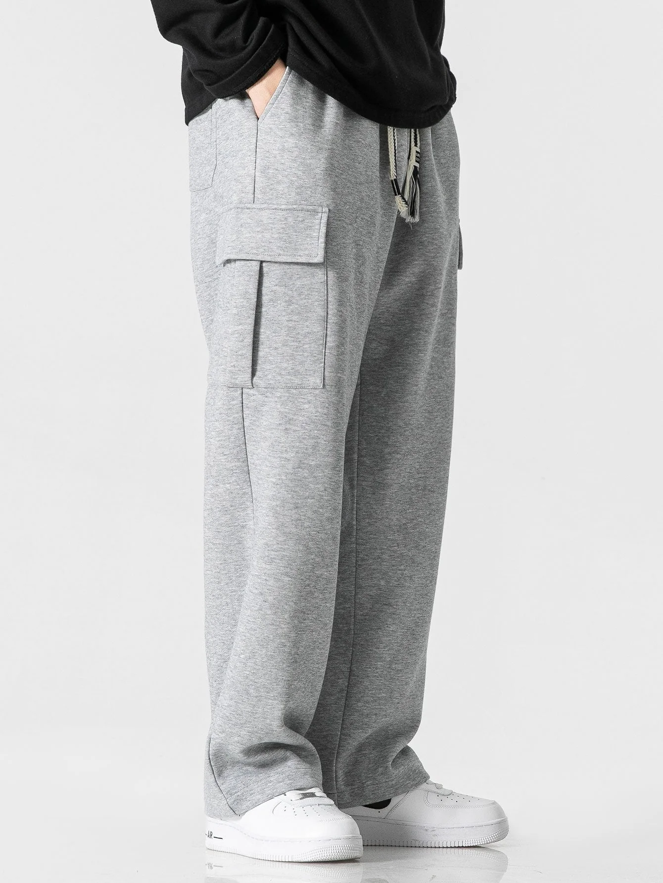 Erasto® | Relax Fit Straight Leg Jersey Cargo Pants - Image 2