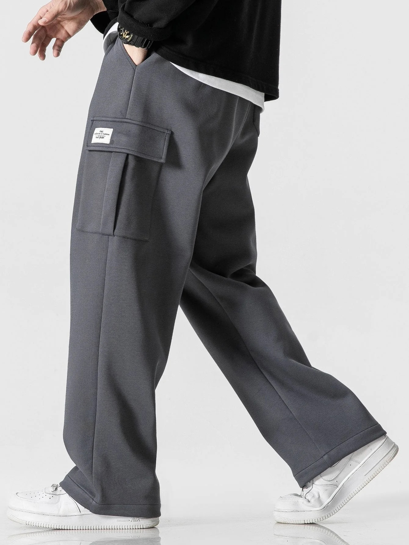Erasto® | Relax Fit Straight Leg Jersey Cargo Pants - Image 5
