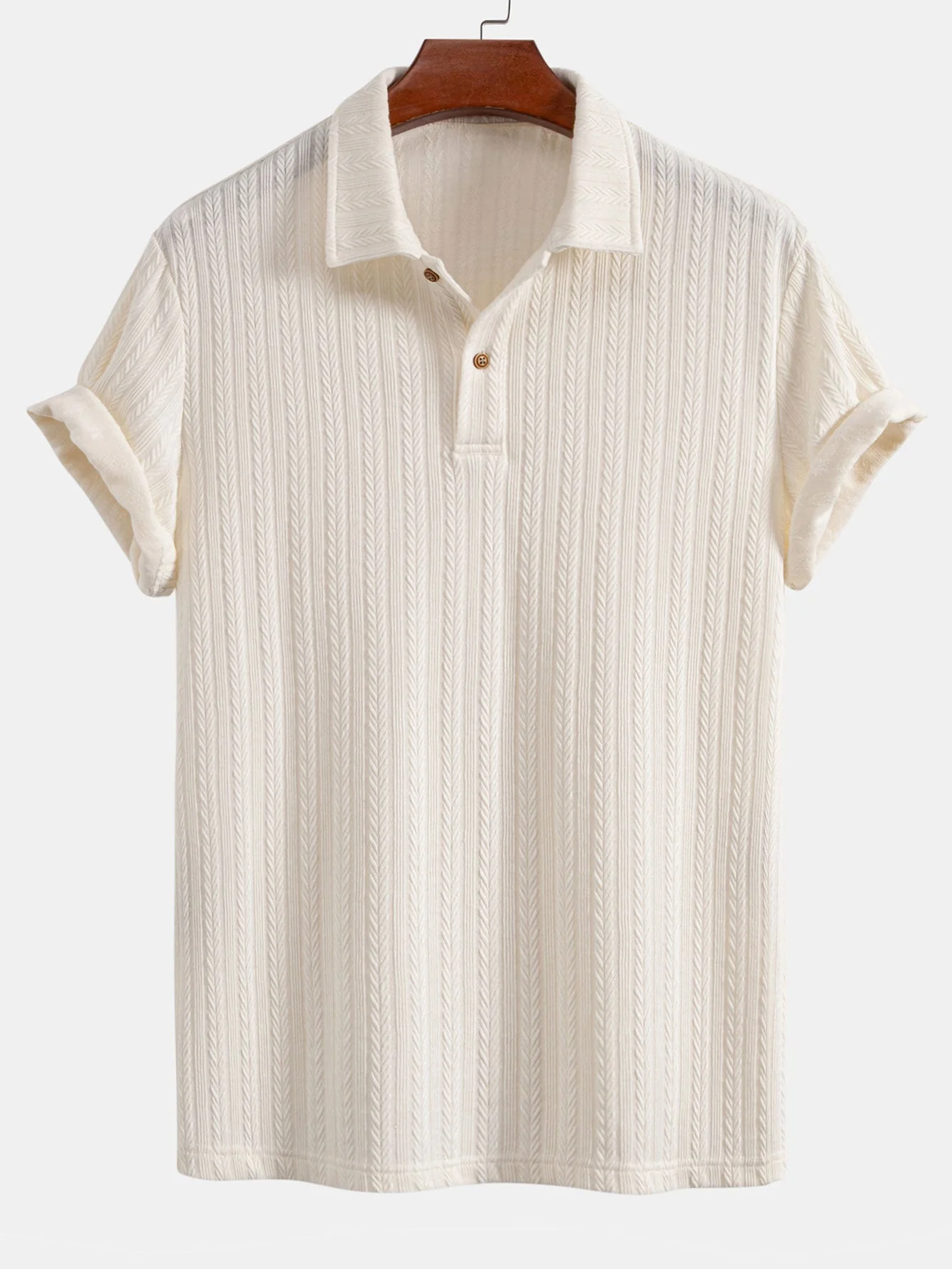 Eric® | Wheat Ear Jacquard Polo Shirt - Image 3