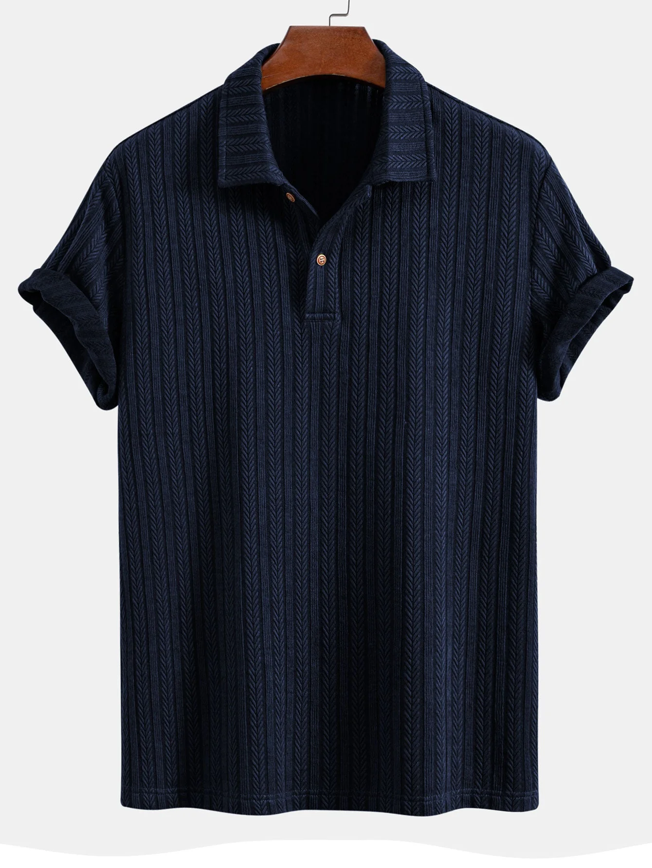 Eric® | Wheat Ear Jacquard Polo Shirt - Image 7